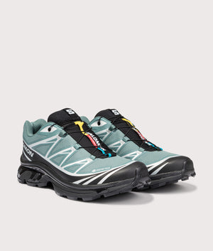 XT-6 GTX Sneakers by Salomon in North Atlantic. Shot by EQVVS. Front detail shot.