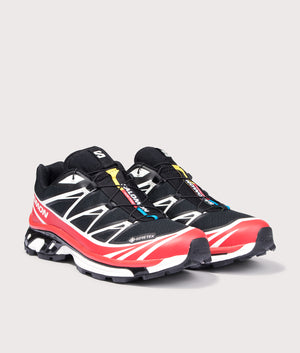 XT-6 GTX Sneakers by Salomon in Black. Shot by EQVVS. Front detail shot.