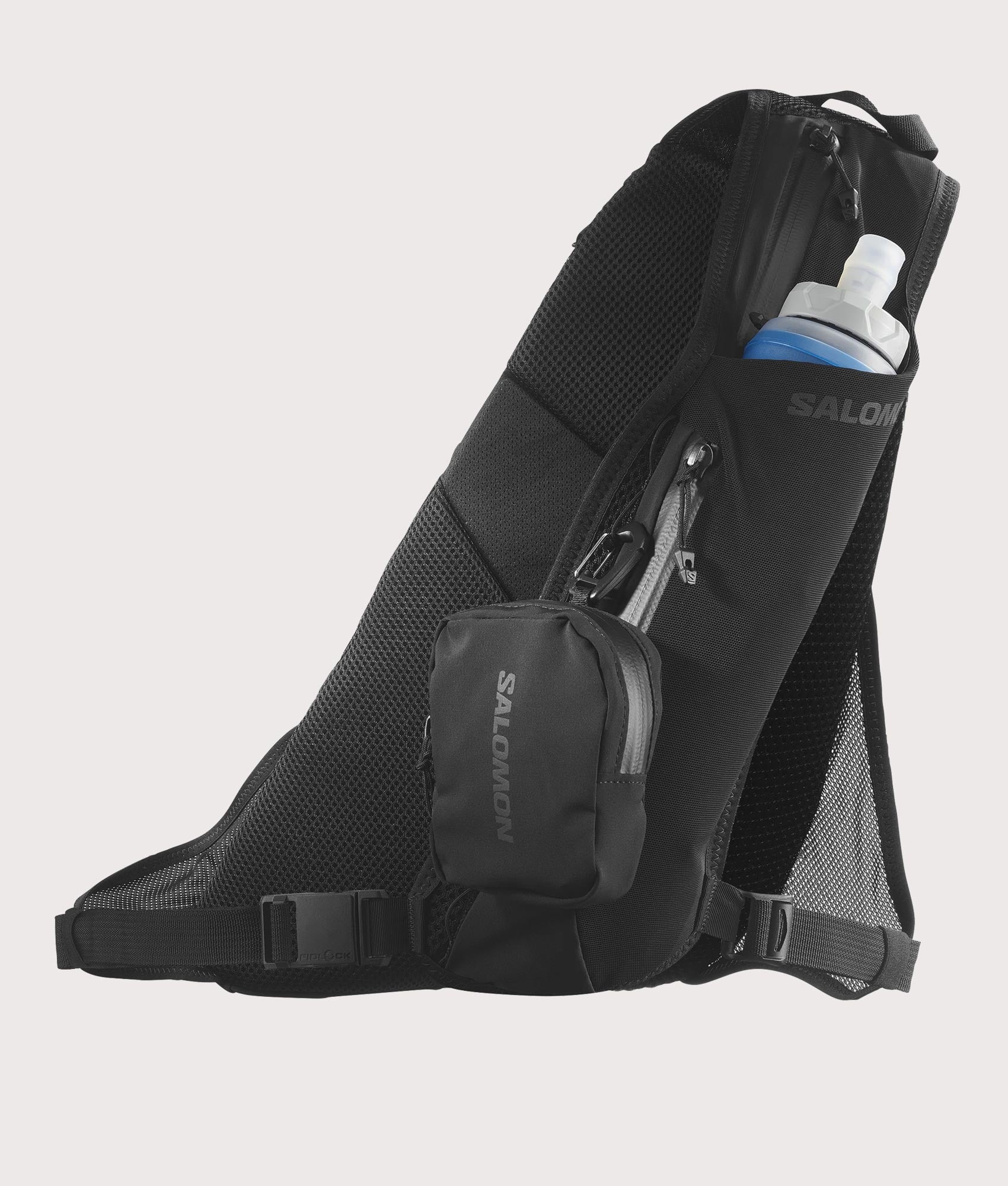 SALOMON Adv Crossbody Bag in Black at EQVVS Menswear. Back shot.