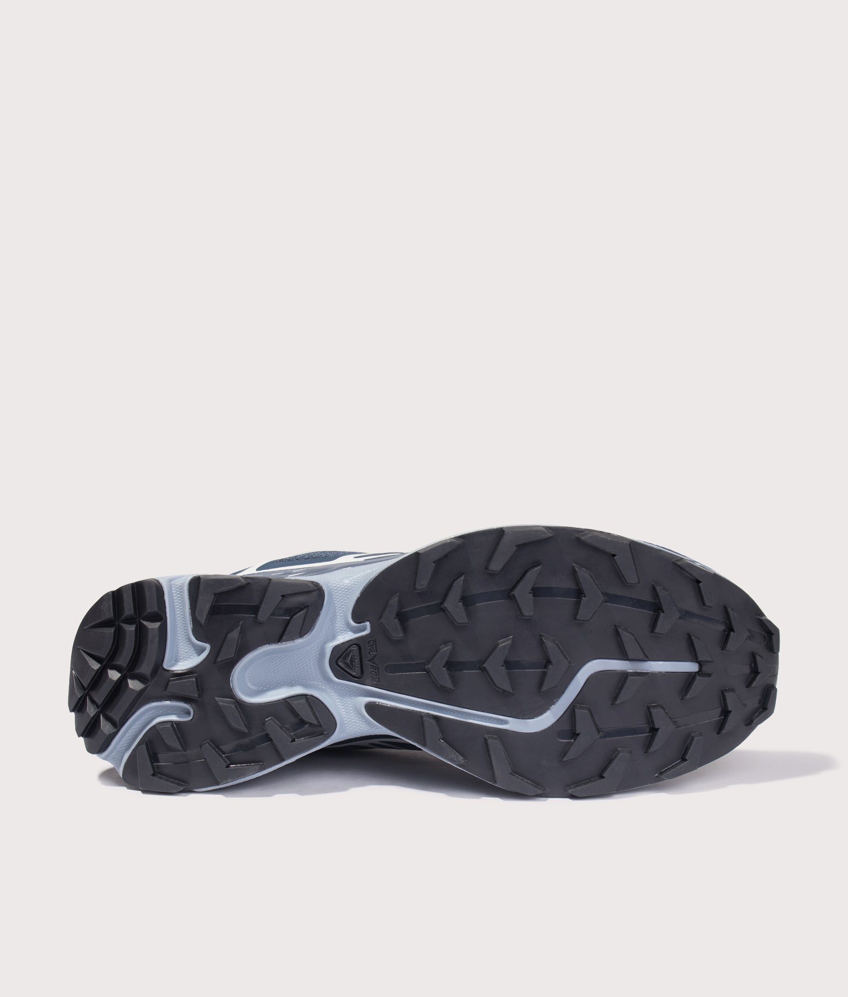 SALOMON XT-6 in Spellbound and Maritime Blue at EQVVS Menswear. Tread shot.