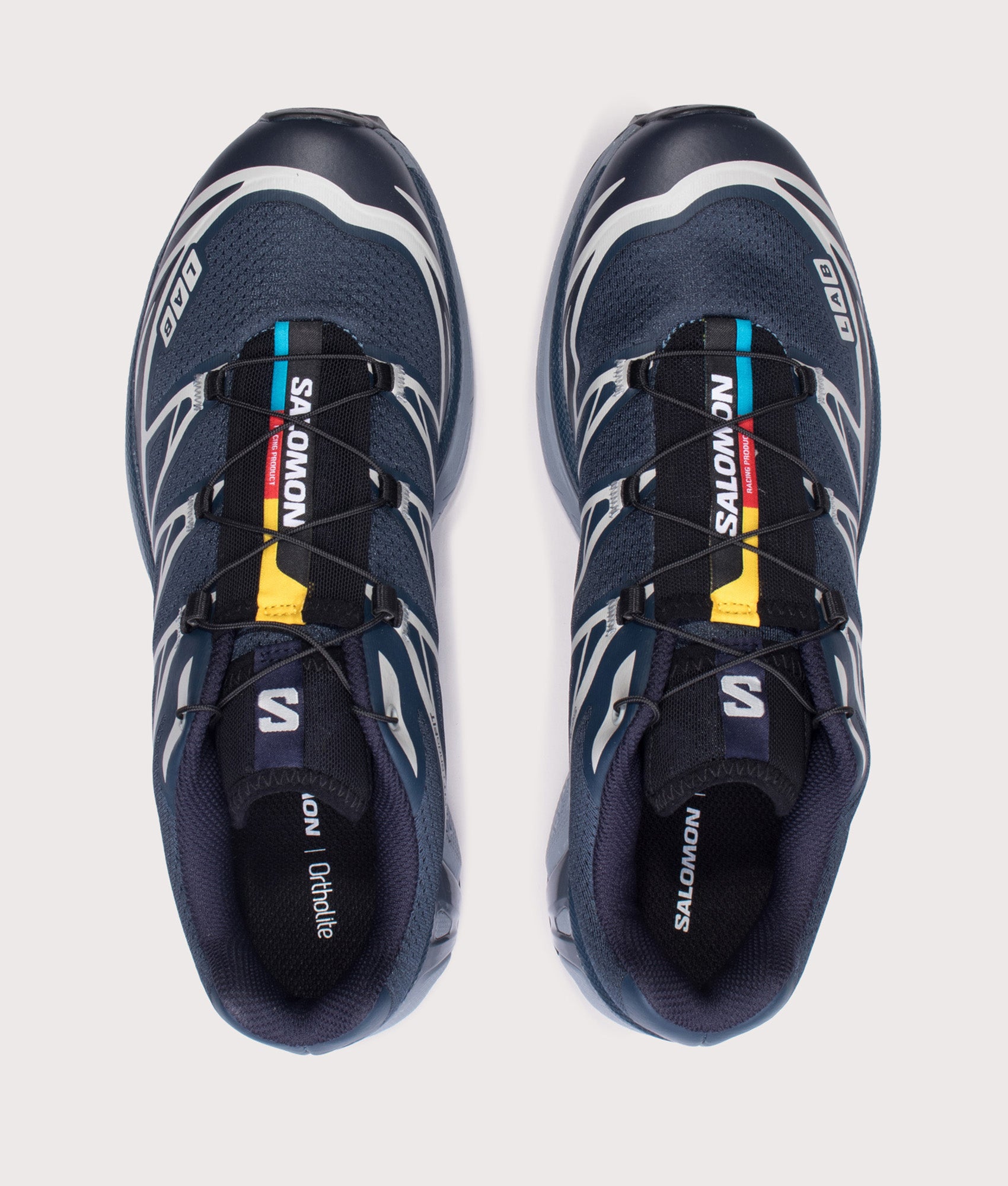 SALOMON XT-6 in Spellbound and Maritime Blue at EQVVS Menswear. Top shot. 