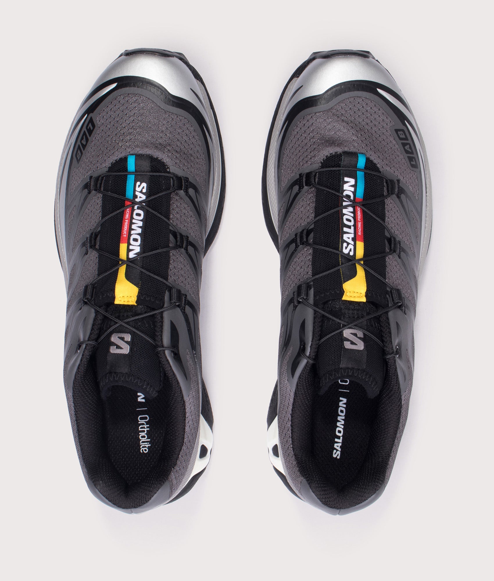 SALOMON XT-6 in Castlerock, Silver and Vanila at EQVVS Menswear. Top shot.