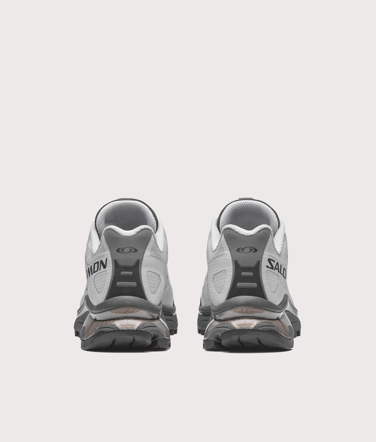 SALOMON XT-4 OG GTX Sneakers in Pearl blue, Asphalt and Black at EQVVS Menswear. Back shot.