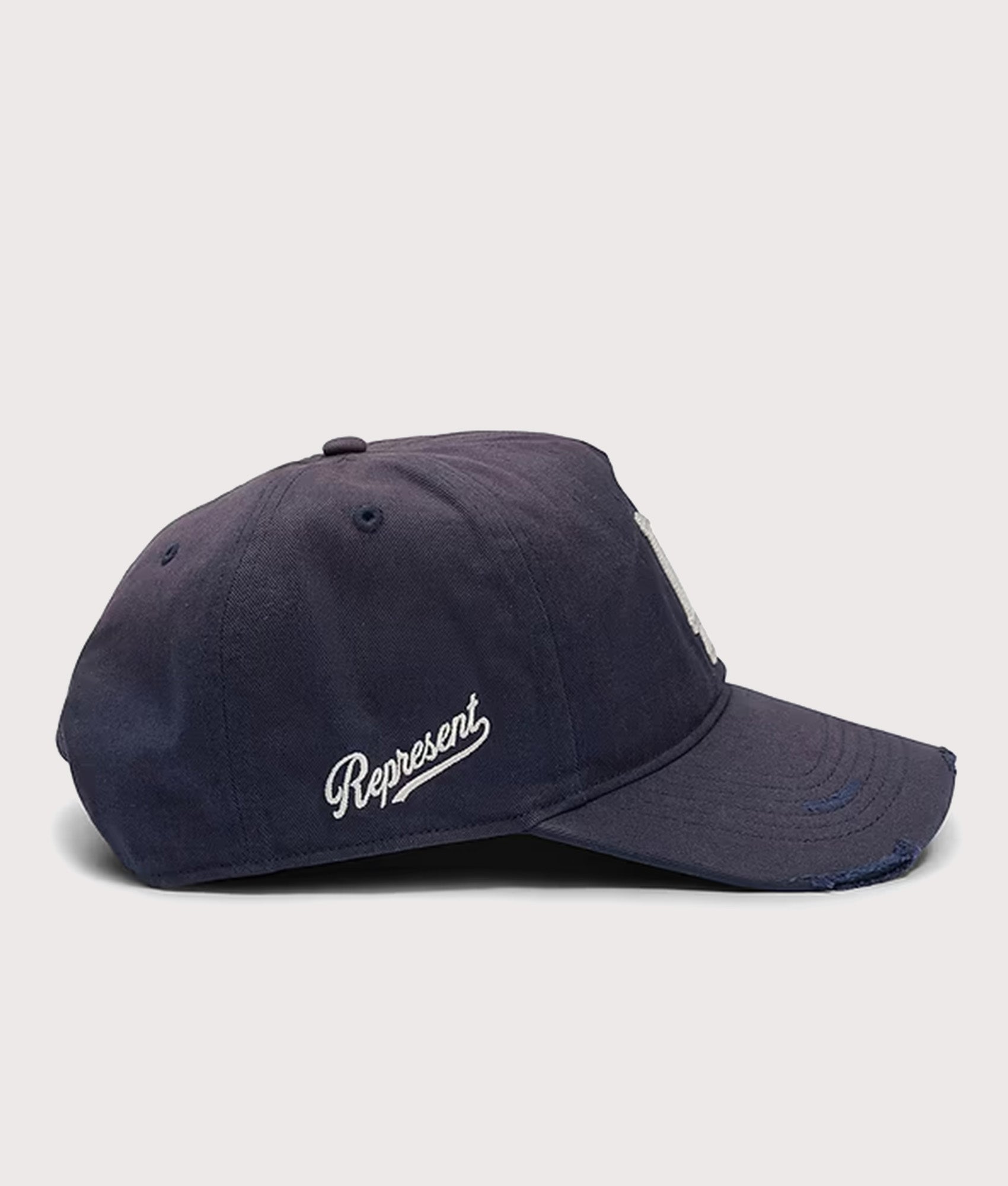 REPRESENT MLB LA Dodgers Cap in Vintage Blue at EQVVS Menswear. Side shot.