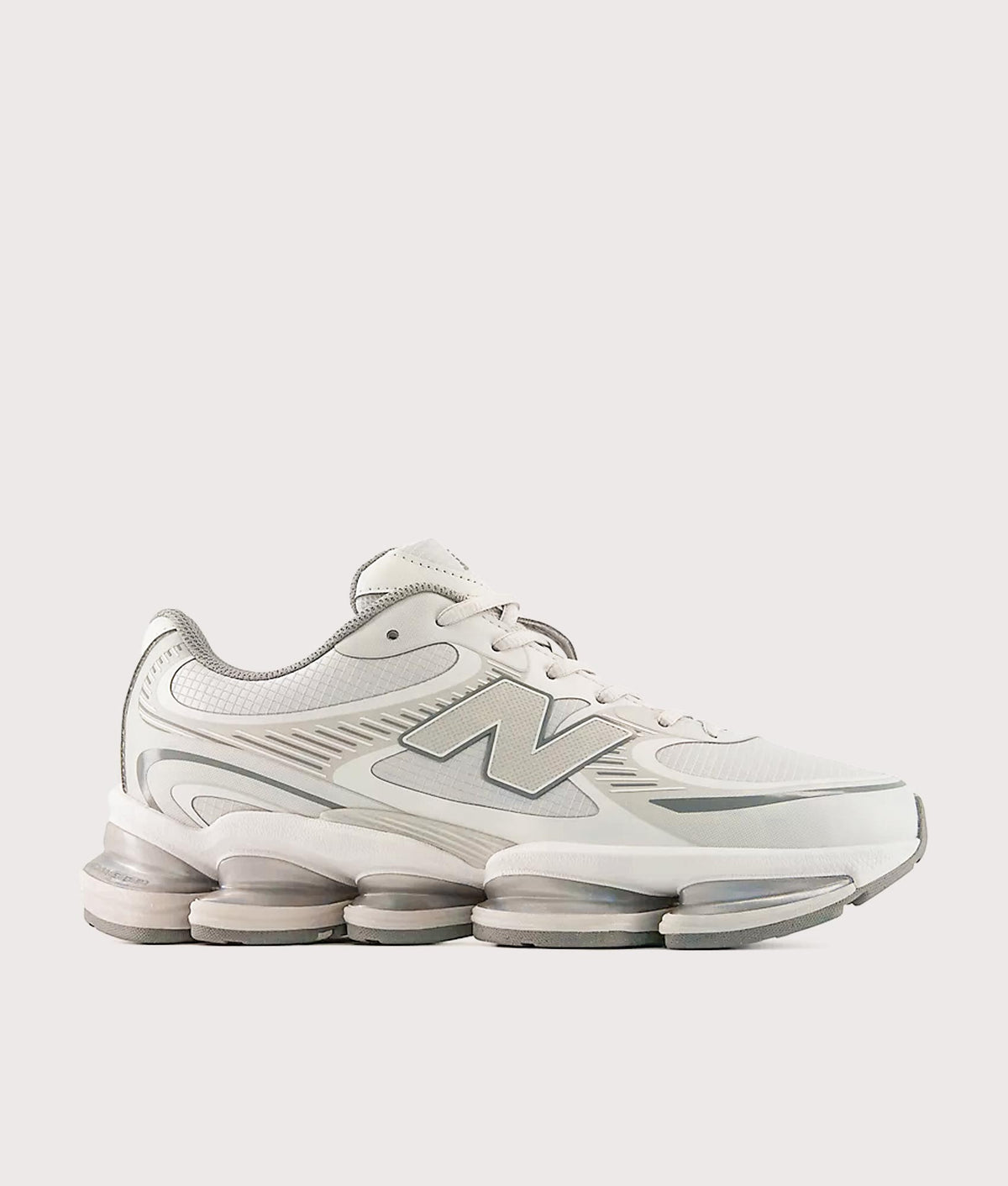 New Balance ABZORB 2000 Sneakers in Reflection and Grey Matter at EQVVS Menswear. Side shot.