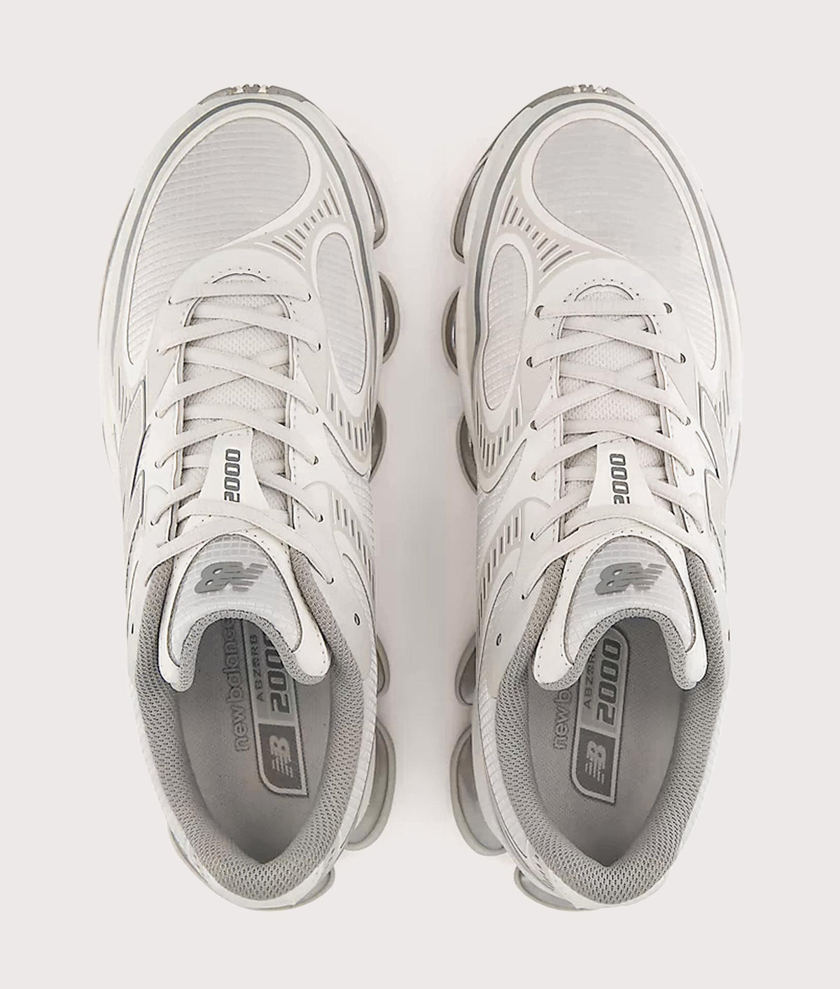 New Balance ABZORB 2000 Sneakers in Reflection and Grey Matter at EQVVS Menswear. Top shot.