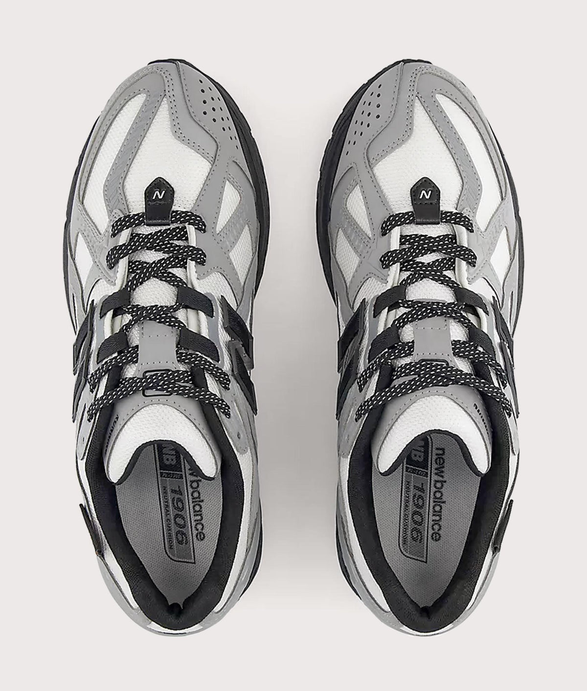 New Balance 1906N Sneakers in Slate Grey and Reflection at EQVVS Menswear. Top shot.