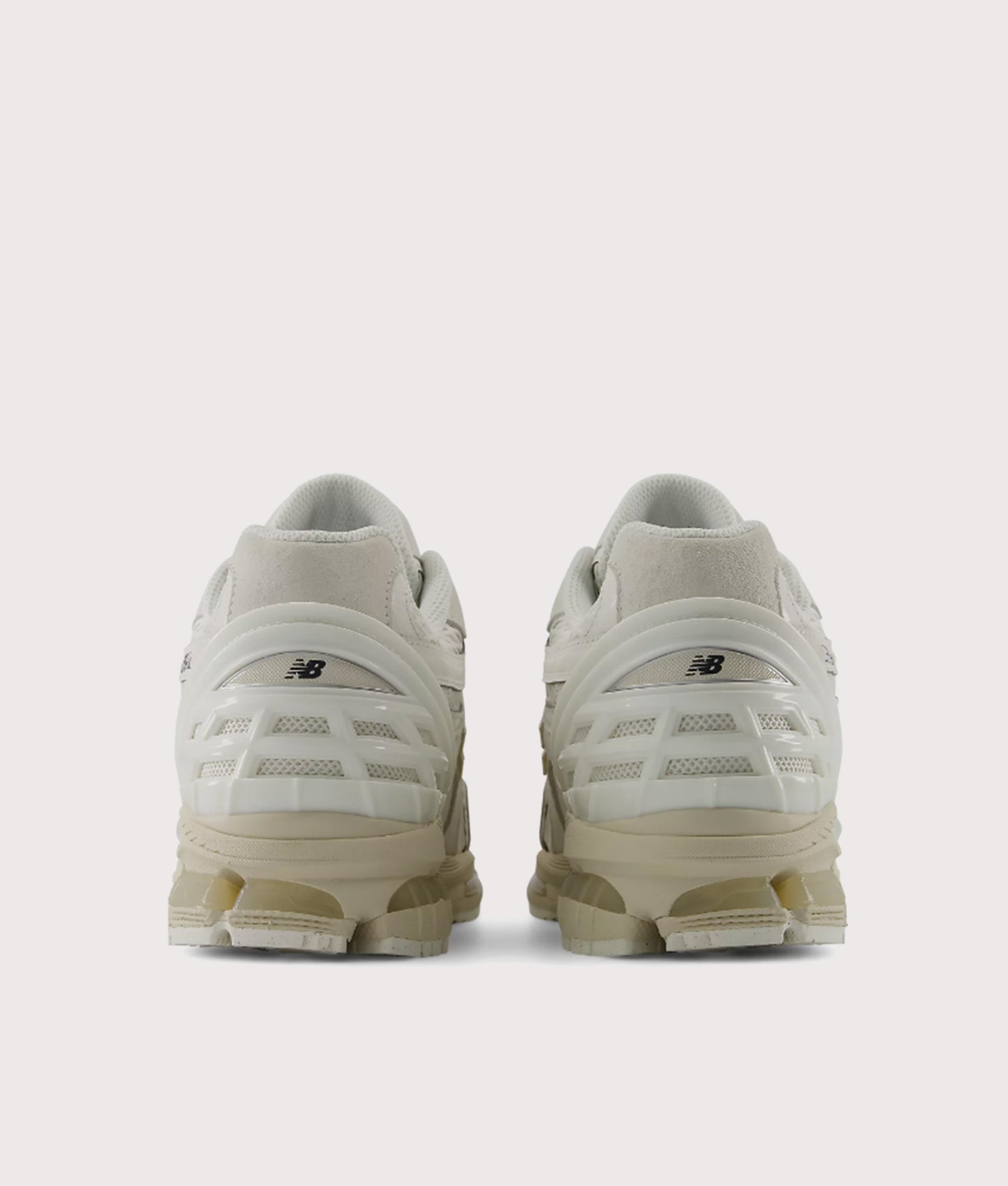 New Balance 1954R Sneakers in Sea Salt and Linen at EQVVS Menswear. Back shot.