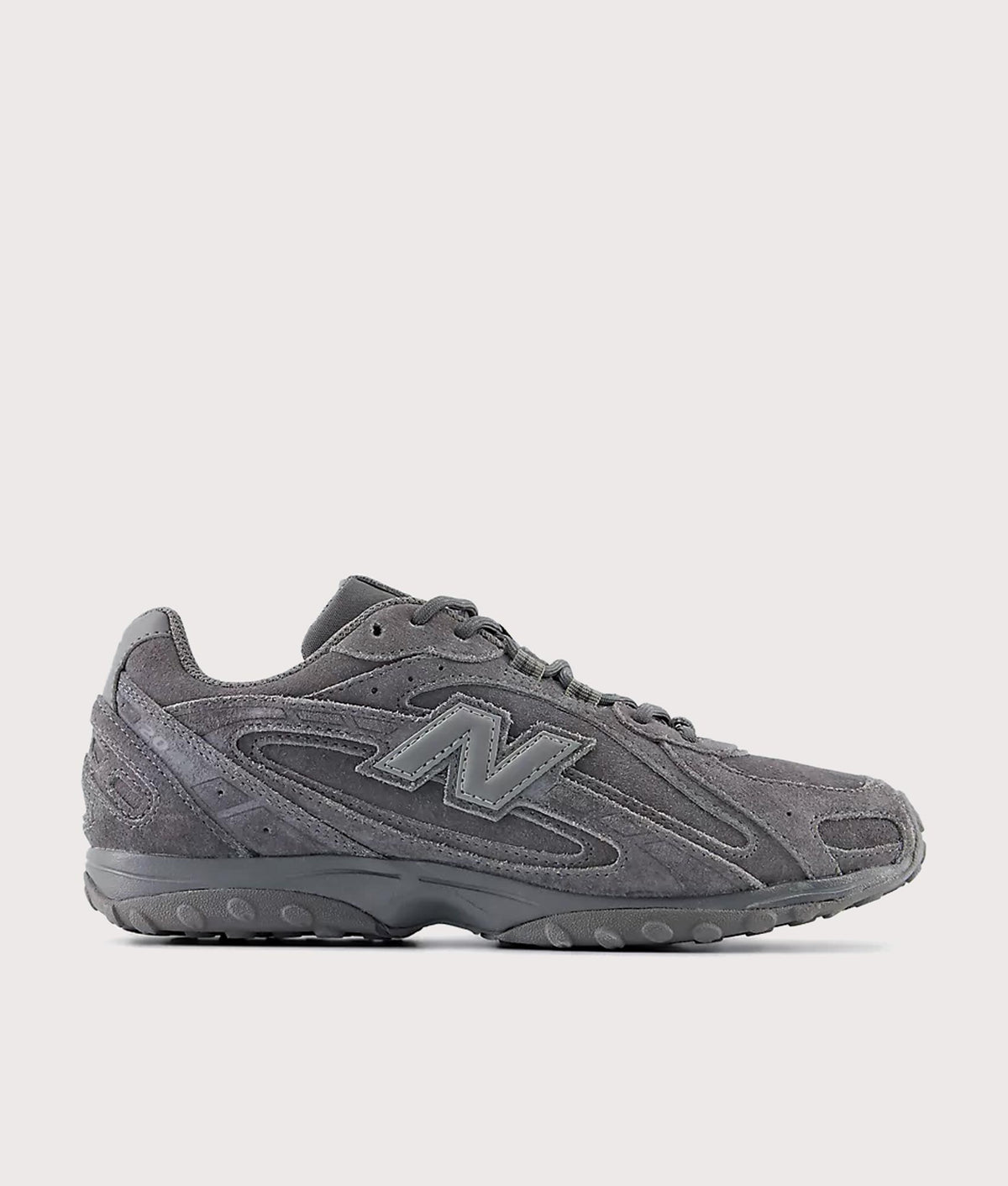 New Balance 204L Sneakers in Slate Grey and Grey Matter at EQVVS Menswear. Side shot.