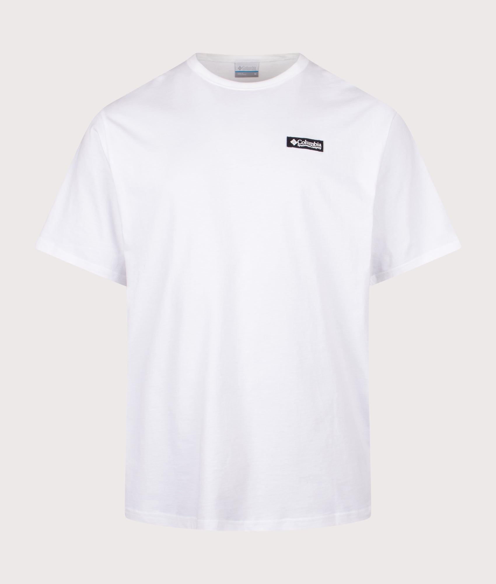 Columbia Relaxed Fit CSC Heavyweight Iconic T-Shirt in White and Photoreal CMYK at EQVVS Menswear. Front shot.
