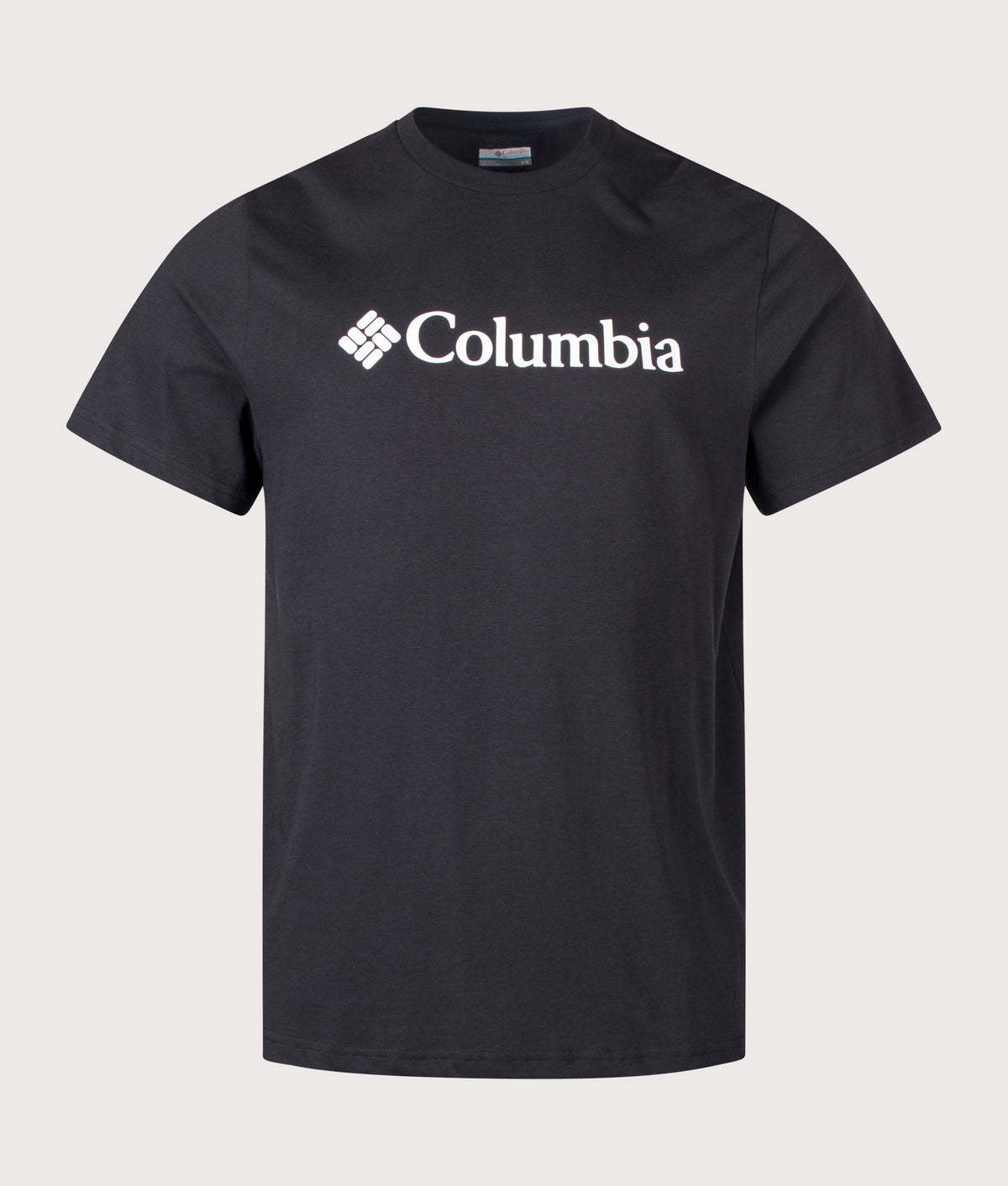 Columbia Regular Fit CSC Basic Logo™ T-Shirt in Black and Gem Columbia at EQVVS Menswear. Front shot.