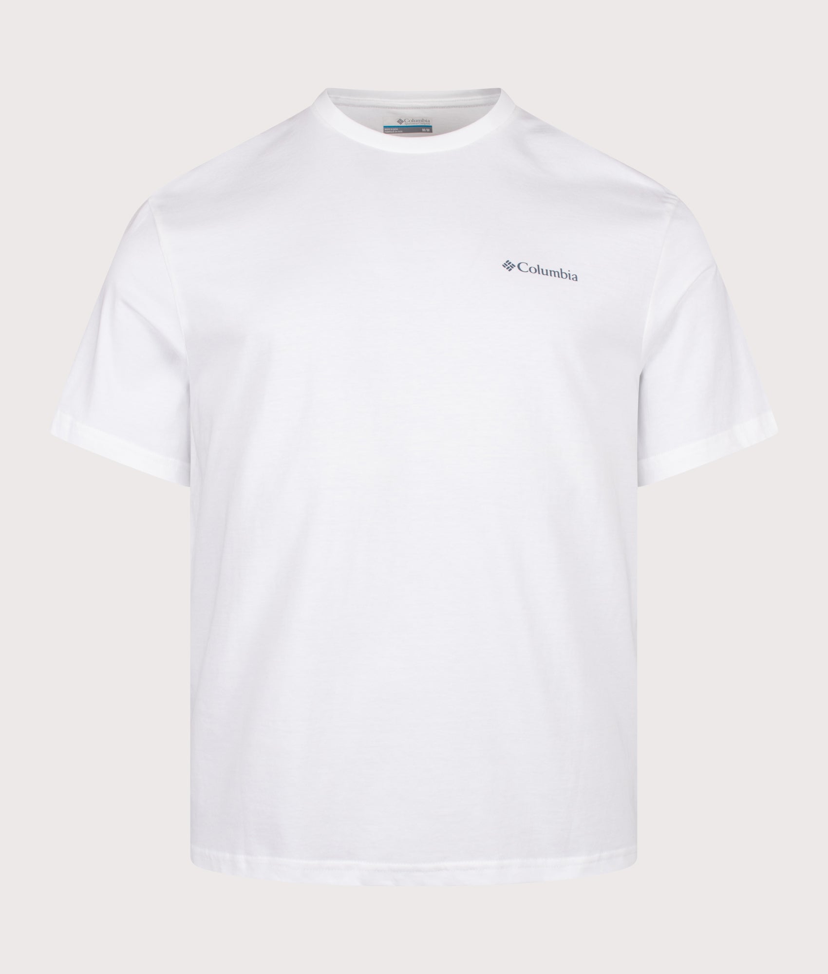 Columbia CSC Outdoor Back Graphic T-Shirt in White at EQVVS Menswear. Front shot.