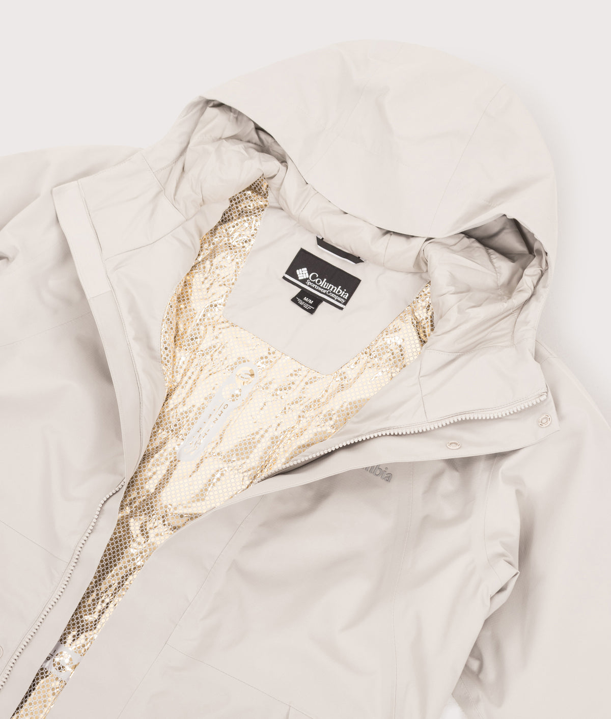 Columbia Street Commuter™ Waterproof Insulated Jacket in Light cloud at EQVVS Menswear. Detail shot.
