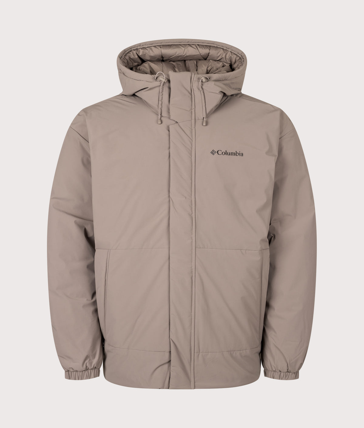 Columbia Street Heights™ Insulated Hooded Jacket in Iron at EQVVS Menswear. Front shot.