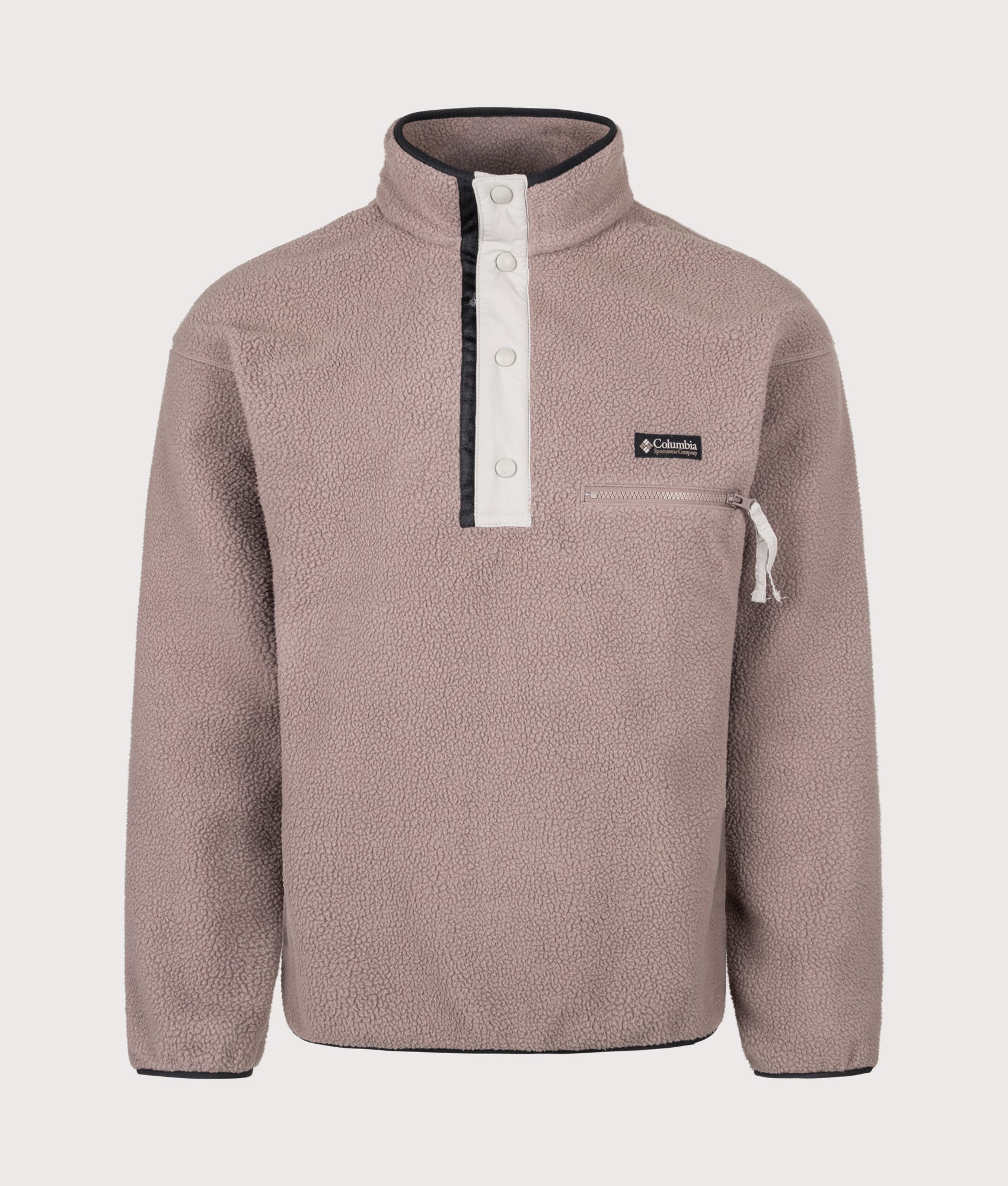 Columbia Regular Fit Helvetia II Half Snap Fleece in Iron at EQVVS Menswear. Front shot.