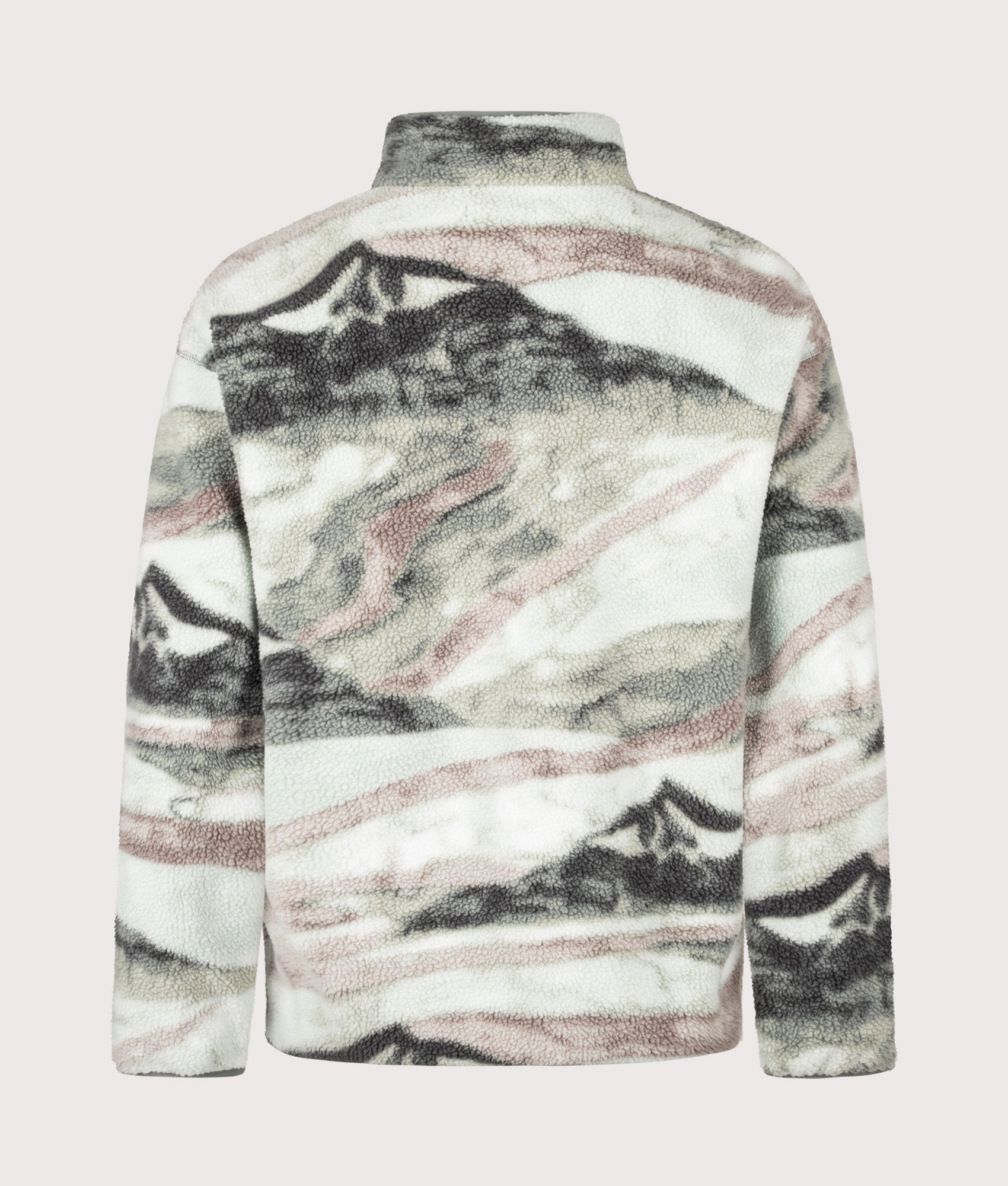 Columbia Regular Fit Helvetia II Printed Half Snap Fleece in Sedona Sage Summits at EQVVS Menswear. Back shot