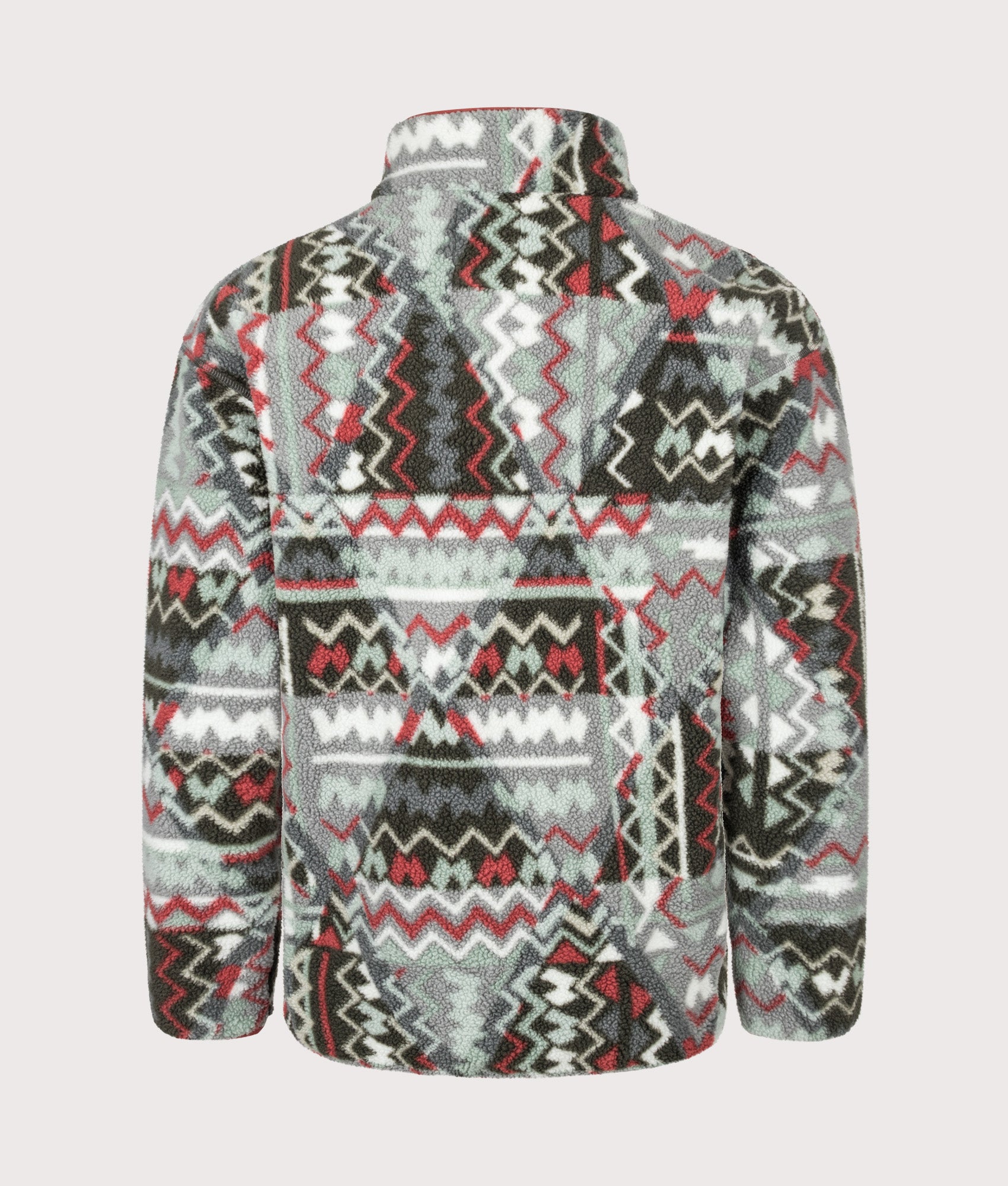 Columbia Helvetia II Printed Half Snap Fleece in Sedona Sage Geomix at EQVVS Menswear. Back shot.