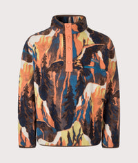 Regular Fit Helvetia II Printed Half Snap Fleece: 235 Teak Brown Soarin 