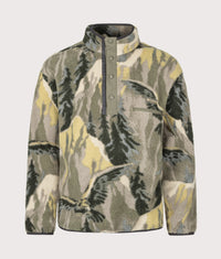Regular Fit Helvetia II Printed Half Snap Fleece: 397 Stone Green Soarin 