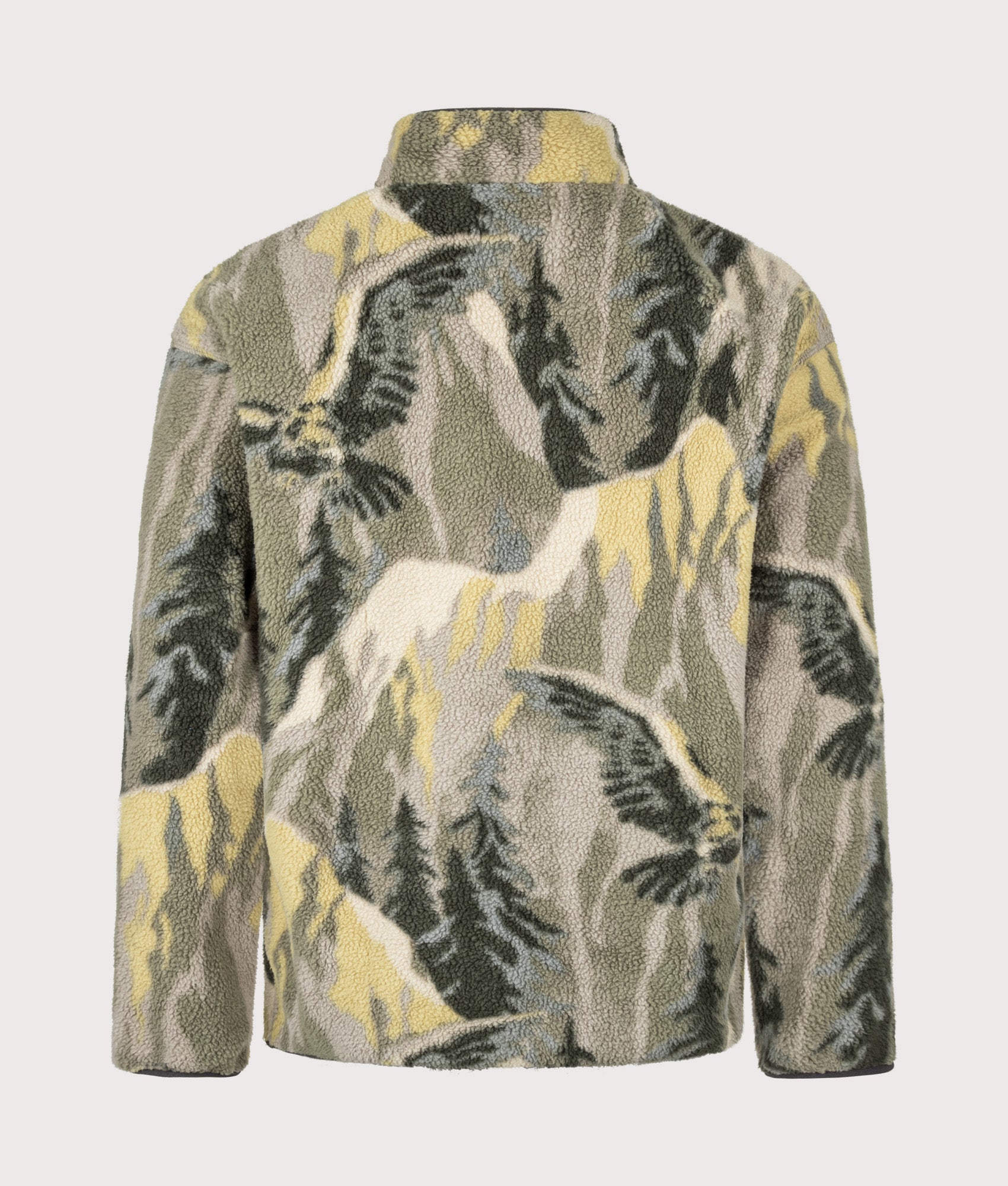 Columbia Regular Fit Helvetia II Printed Half Snap Fleece in Stone Green Soarin at EQVVS Menswear. Back shot