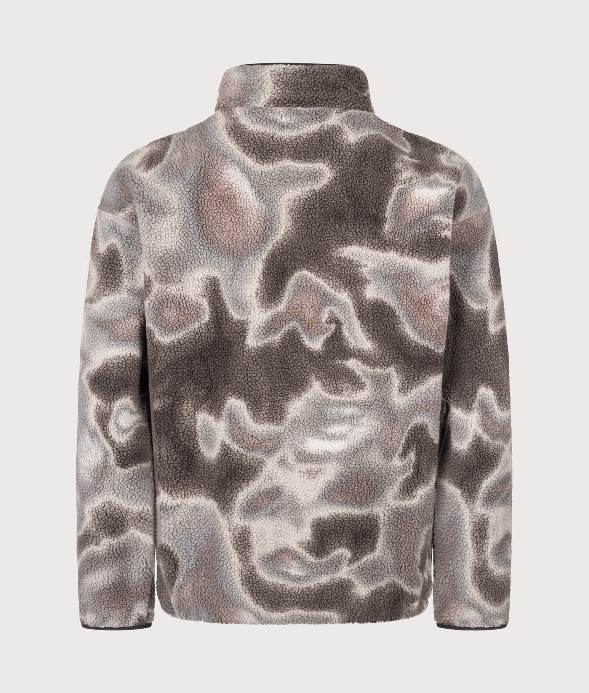 Columbia Regular Fit Helvetia II Printed Half Snap Fleece in Iron Dyeflow at EQVVS Menswear. Back shot.