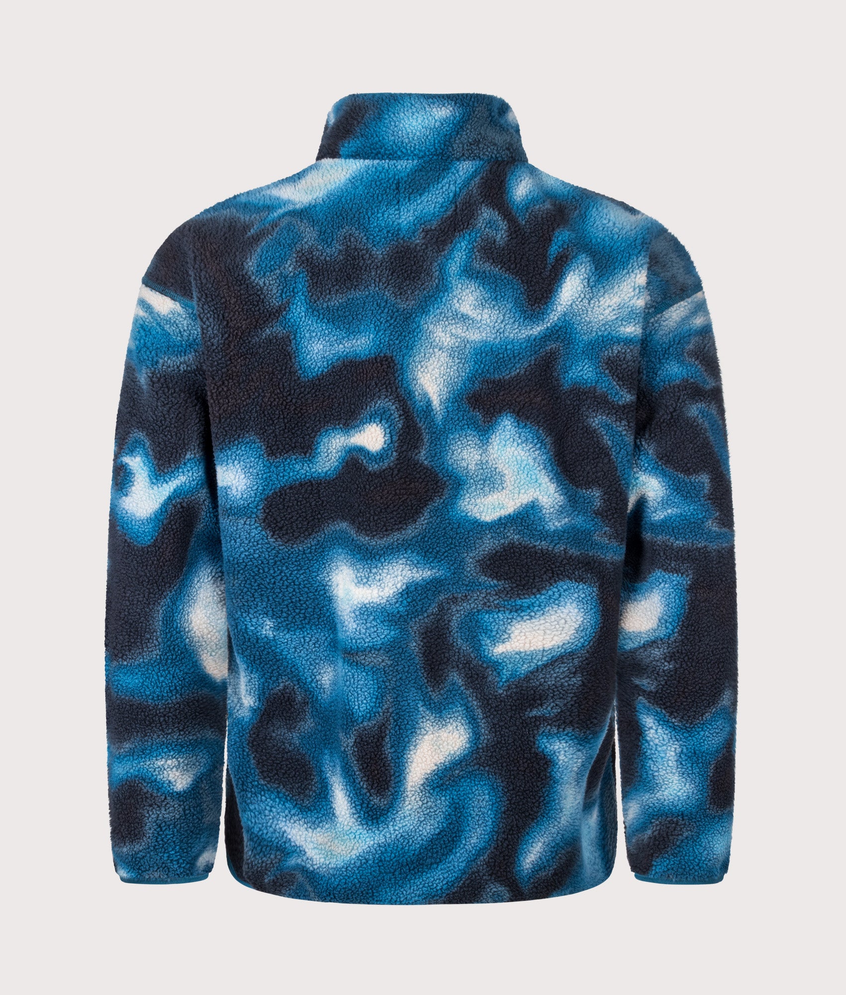 Columbia Regular Fit Helvetia II Printed Half Snap Fleece in Phoenix Blue Dyeflow at EQVVS Menswear. Back shot.