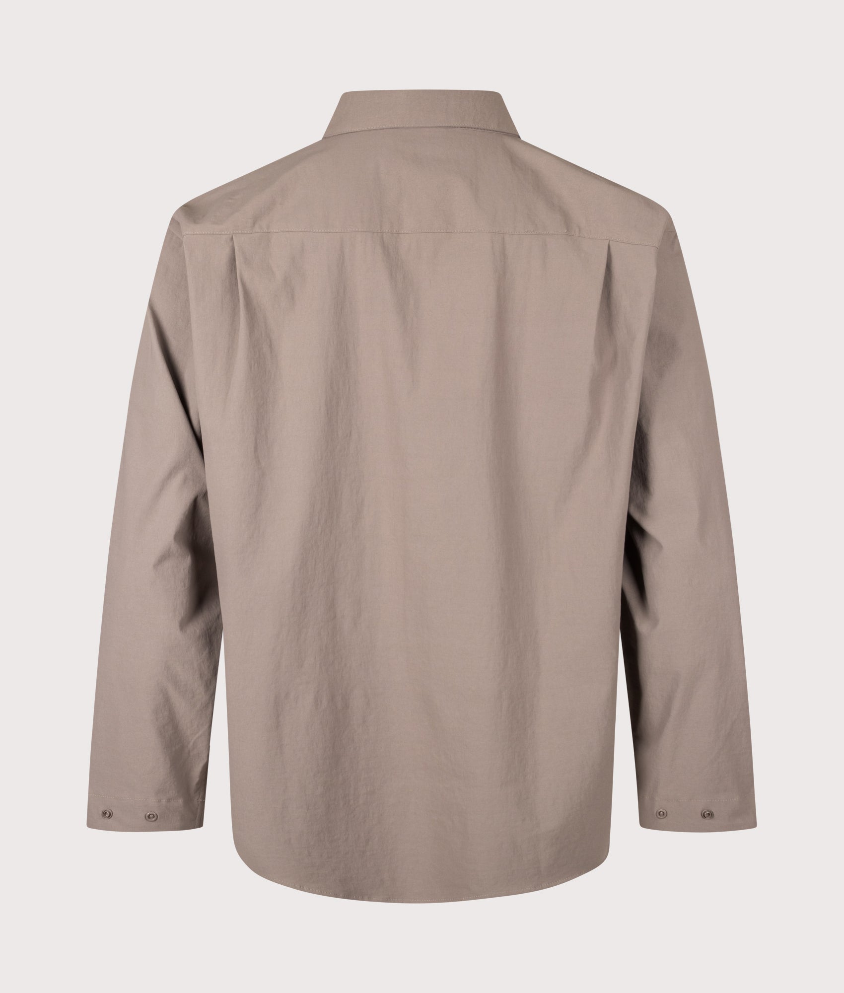 Columbia Regular Fit Grave Creek Shirt in Iron at EQVVS Menswear. Back shot.