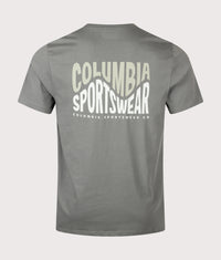 Regular Fit CSC Outdoor Back Graphic T-Shirt: 342 Sedona Sage/Wavy Branded Peaks 