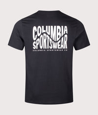Regular Fit CSC Outdoor Back Graphic T-Shirt: 014 Black/Wavy Branded Peaks 