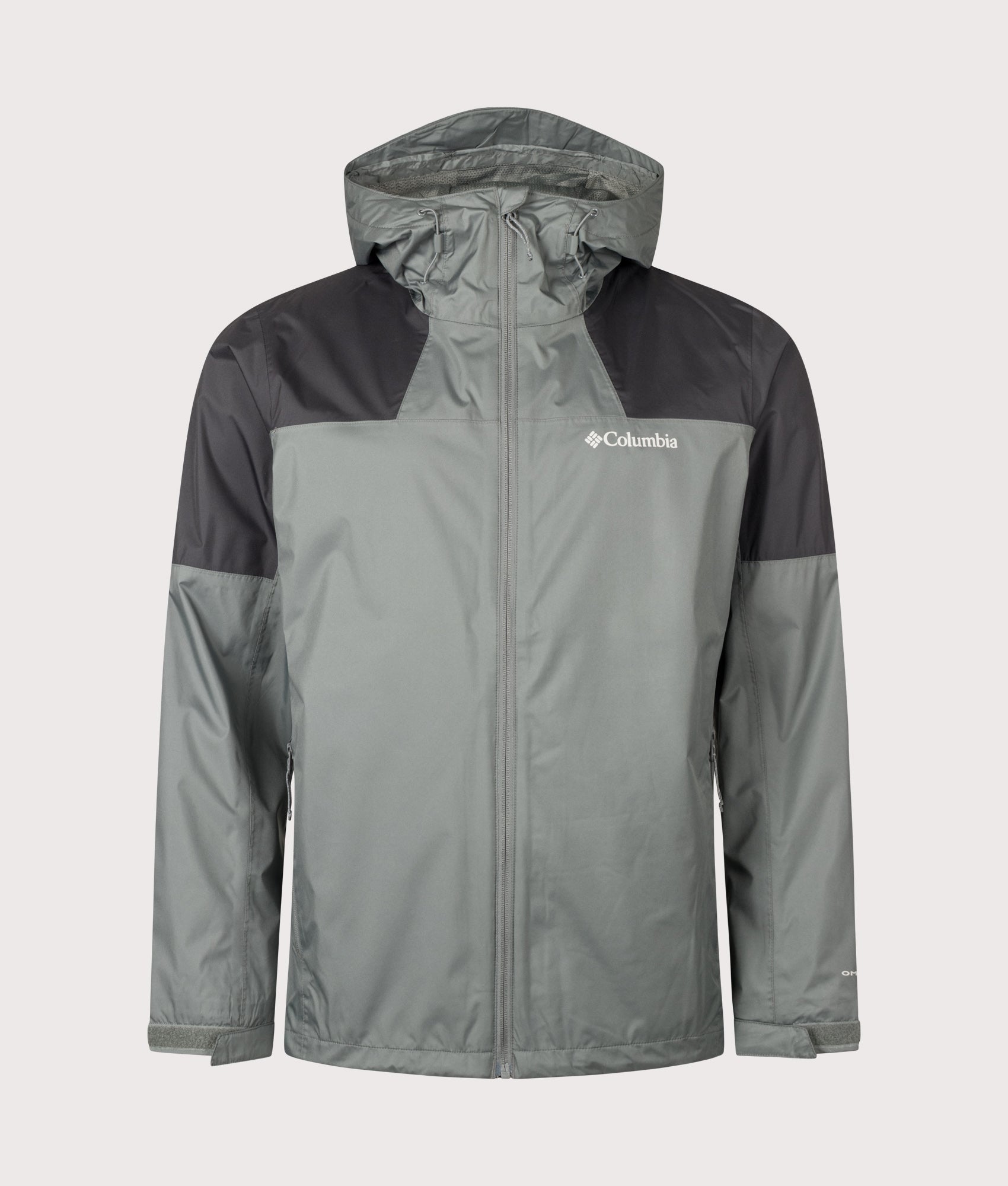 Columbia Regular Fit Inner Limits III Jacket in Sedona Sage and Shark at EQVVS Menswear. Front shot.