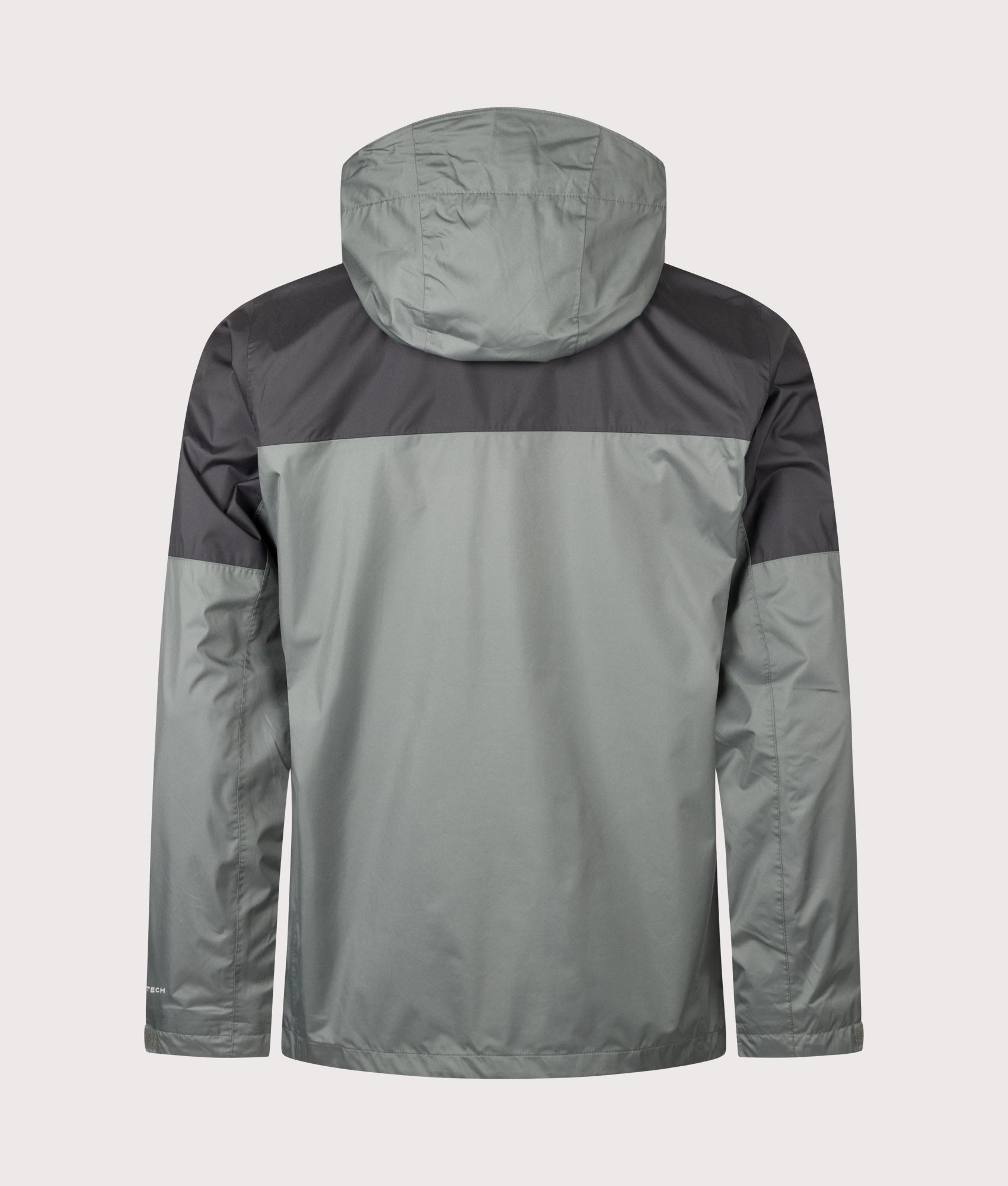 Columbia Regular Fit Inner Limits III Jacket in Sedona Sage and Shark at EQVVS Menswear. Back shot.