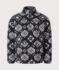 Regular Fit Rugged Ridge™ High Pile Quarter Zip Fleece: 014 Black Checked Out/Black 