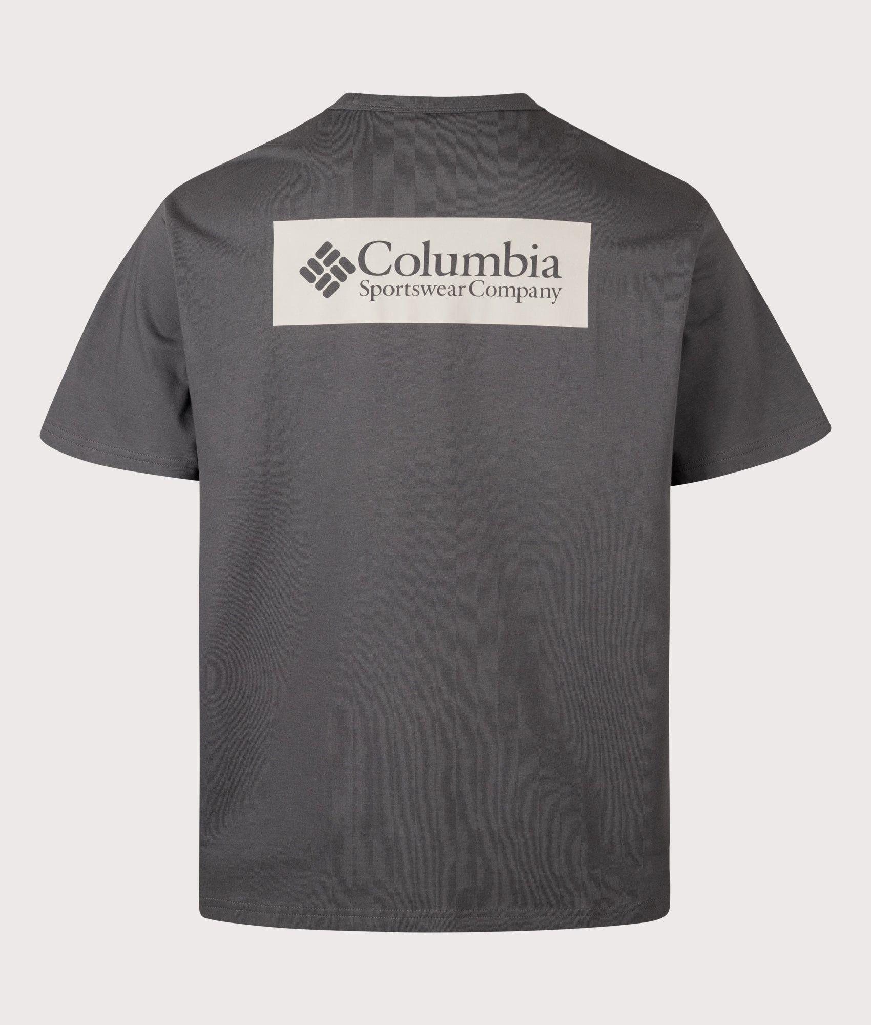 Columbia Relaxed Fit CSC Heavyweight Back Graphic T-Shirt in Shark/CSC Box Logo at EQVVS Menswear. Back shot.
