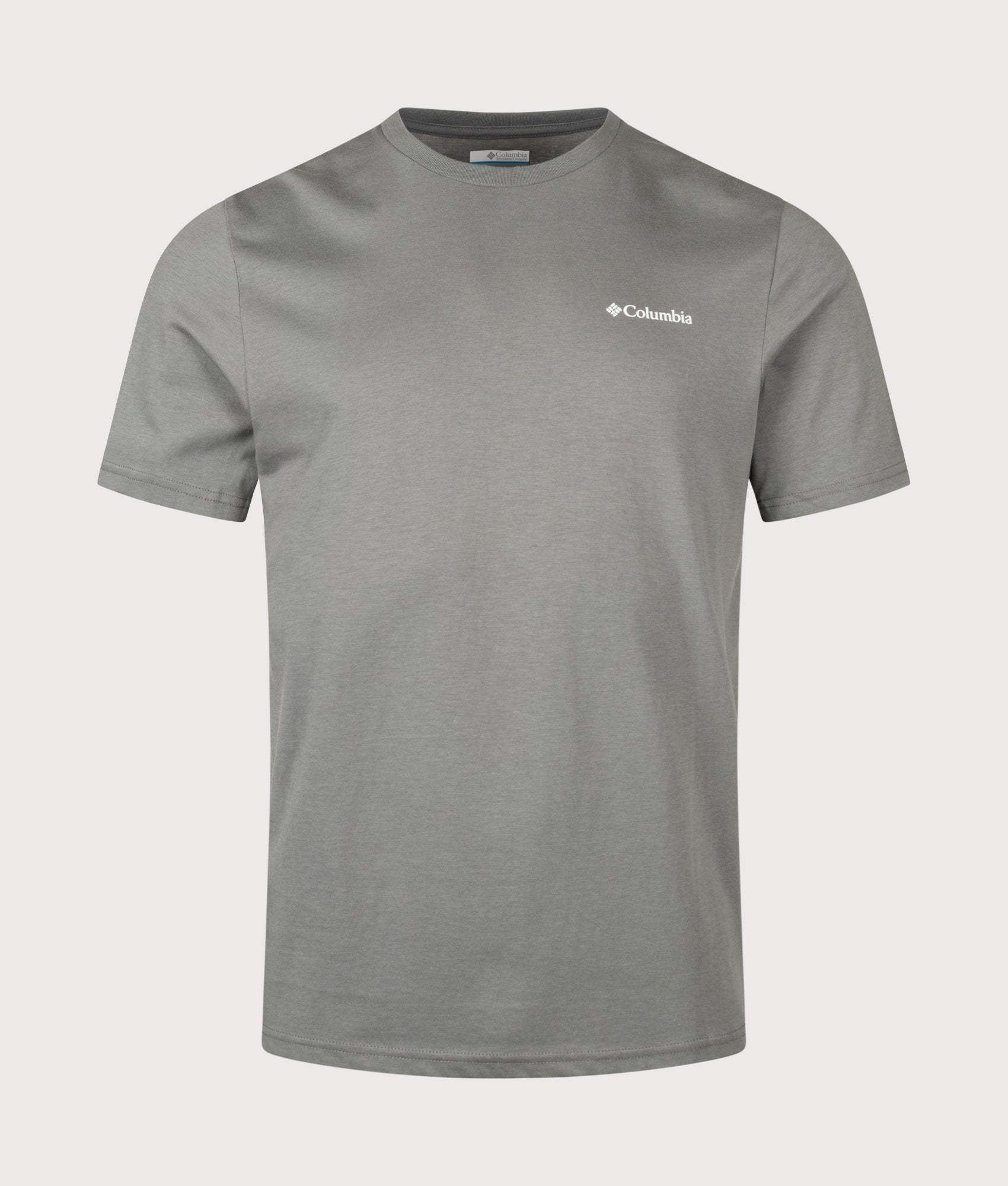Columbia Regular Fit CSC Logo Back T-Shirt in Sedona Sage/Boxy at EQVVS Menswear. Front shot.
