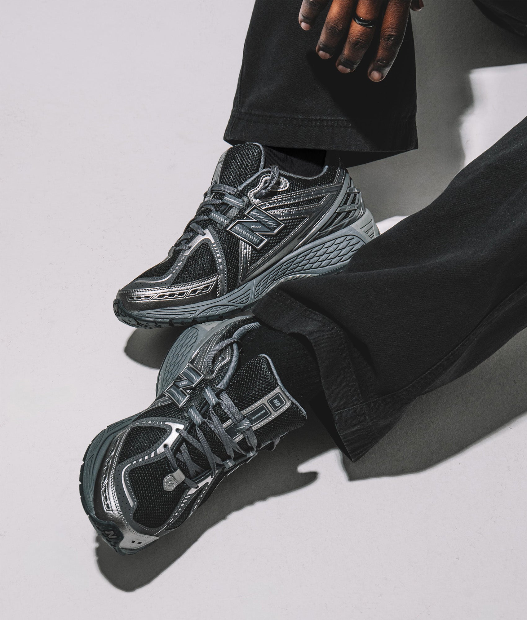 1906A Trainers New Balance, Black. Shot at EQVVS. campaign shot
