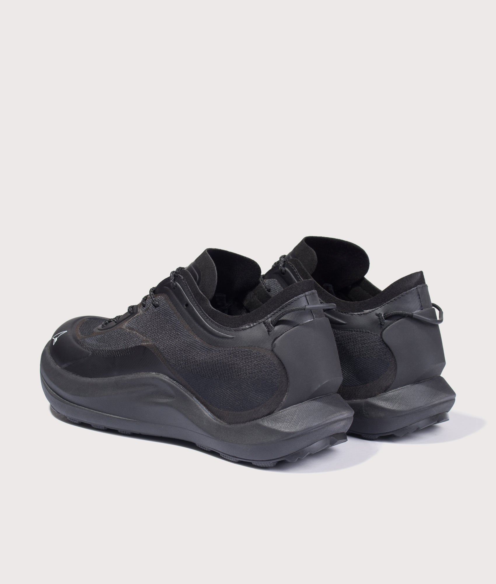 ROA Sella Trainers in Black at EQVVS Menswear. Angled back shot.