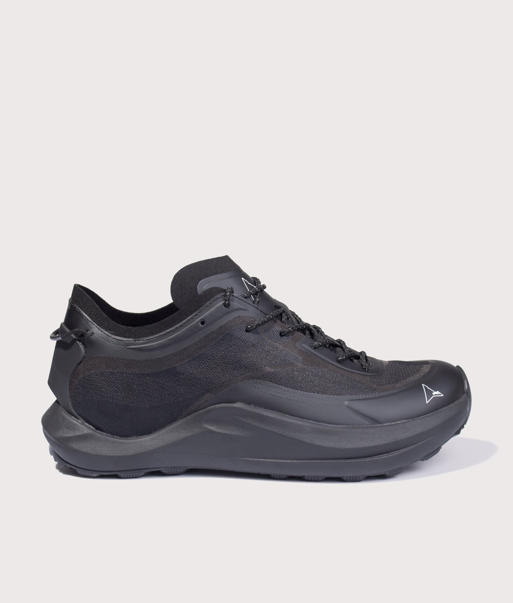 ROA Sella Trainers in Black at EQVVS Menswear. Side shot.