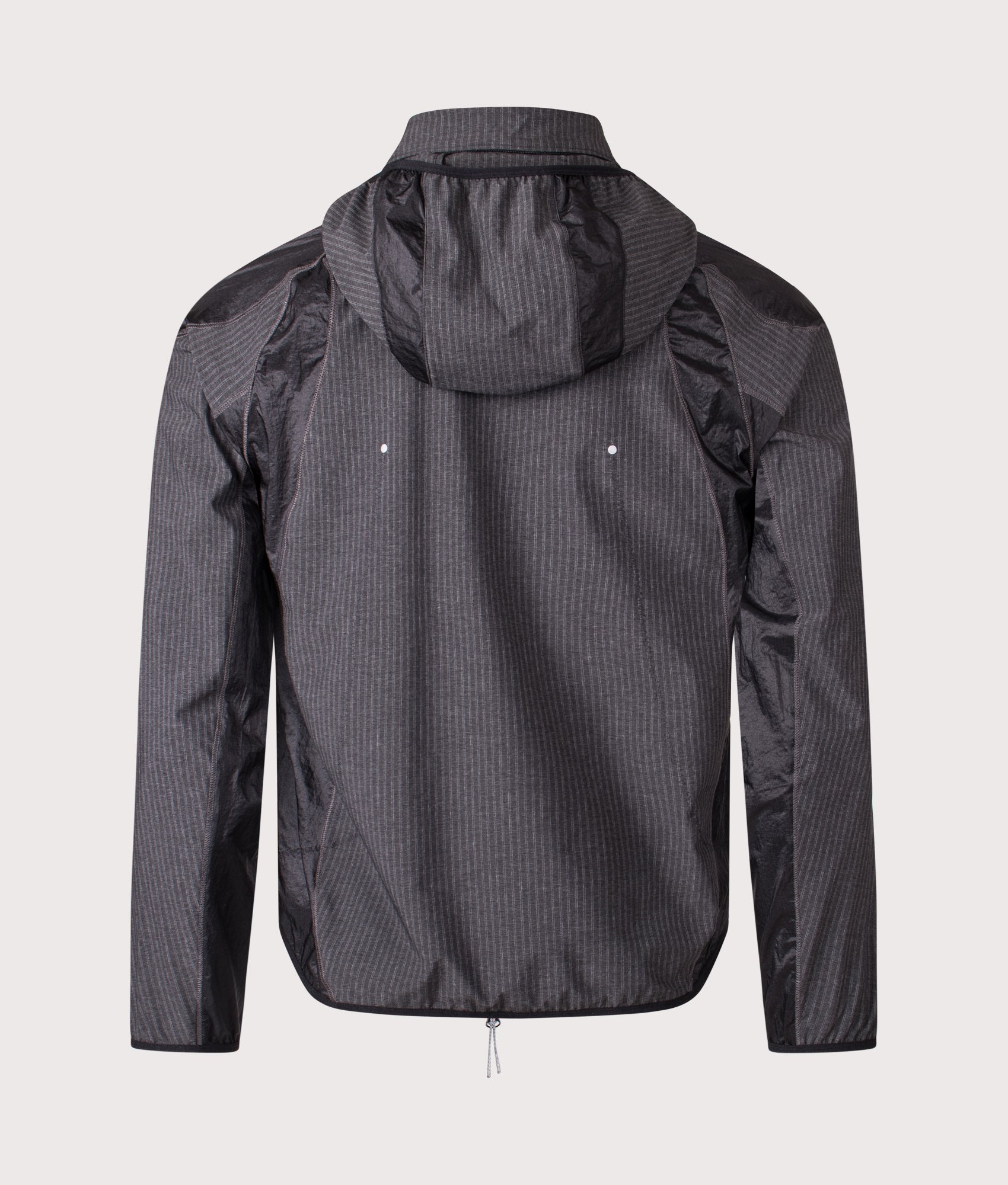 Numb Pinstriped Hooded Wind Jacket in Black | ROA | EQVVS