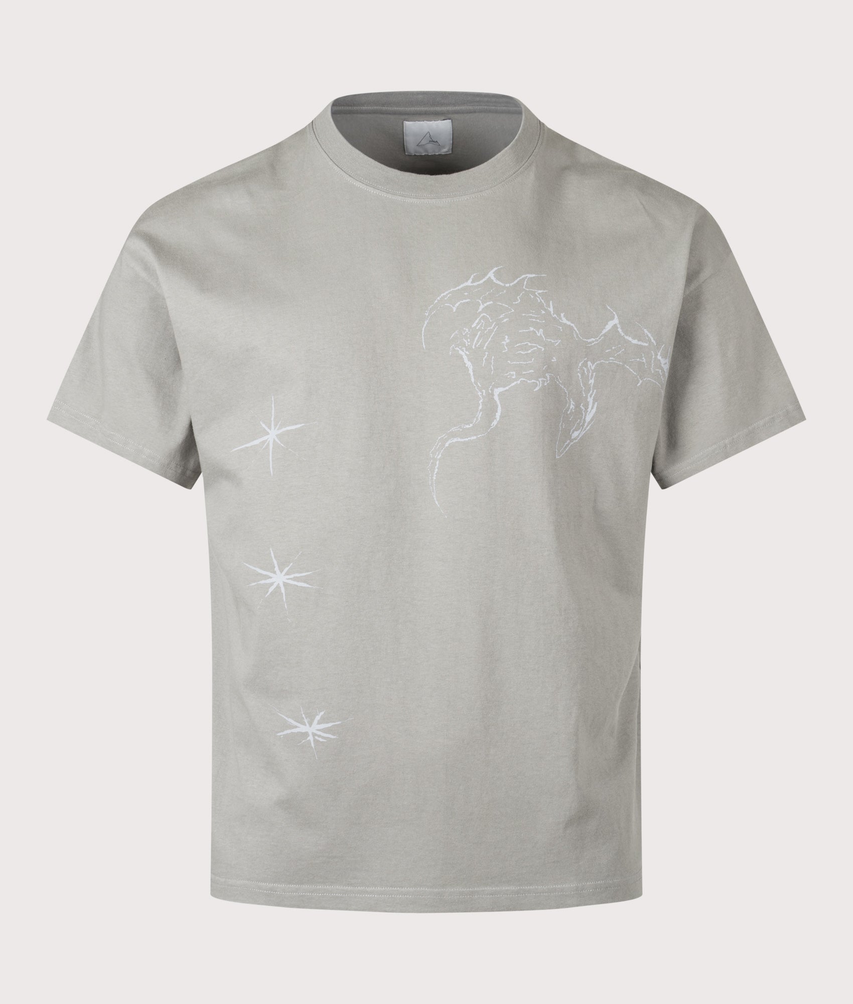 ROA Relaxed Fit Ryli T-Shirt in Grey at EQVVS Menswear. Front Shot.