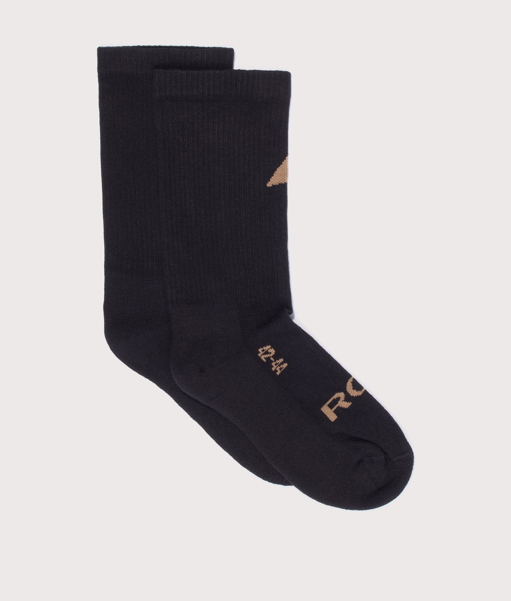 ROA Logo Biofil® Socks in Black at EQVVS Menswear. Side shot.
