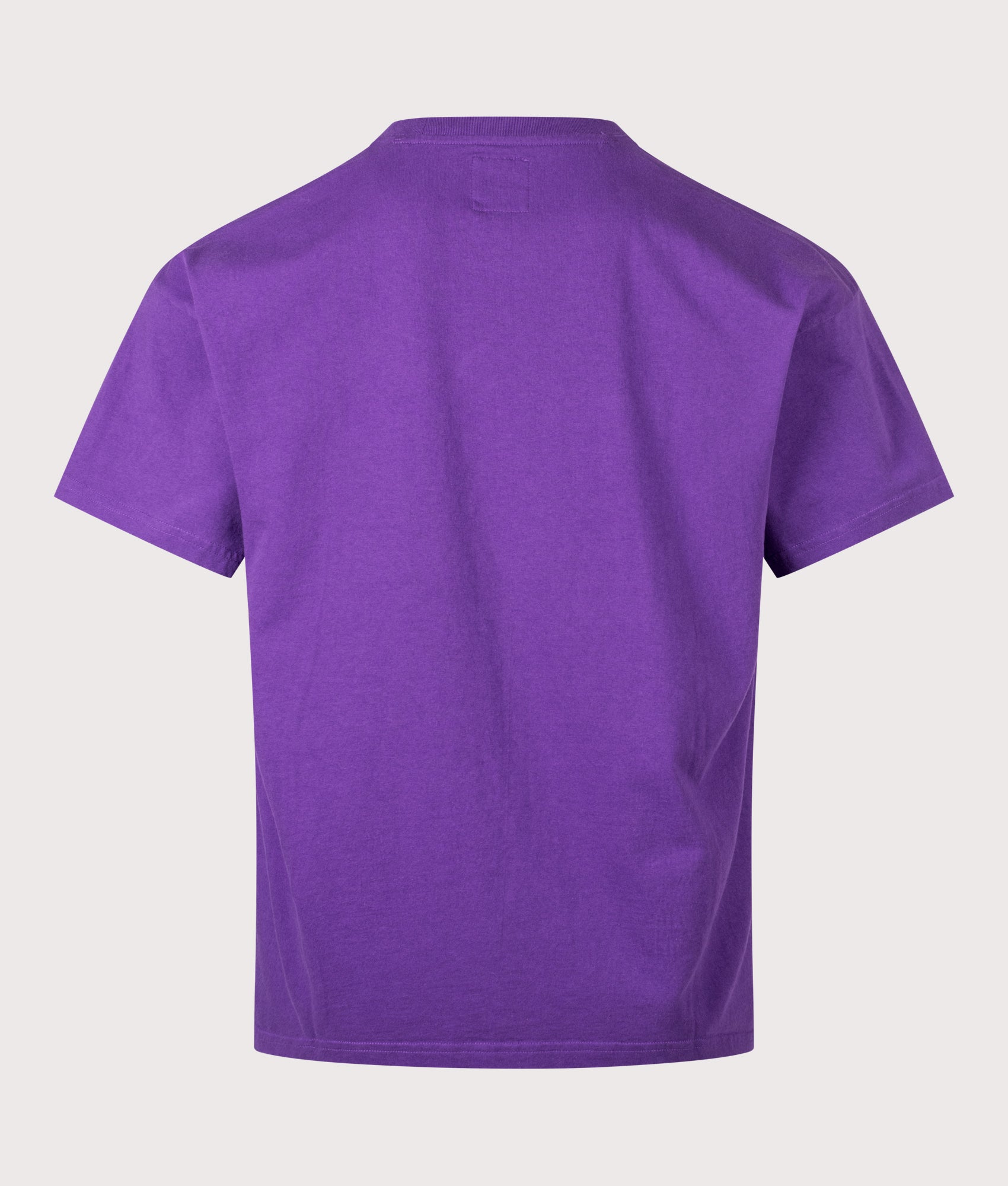 Logo T-Shirt in Purple by ROA. Shot by EQVVS. Back shot.
