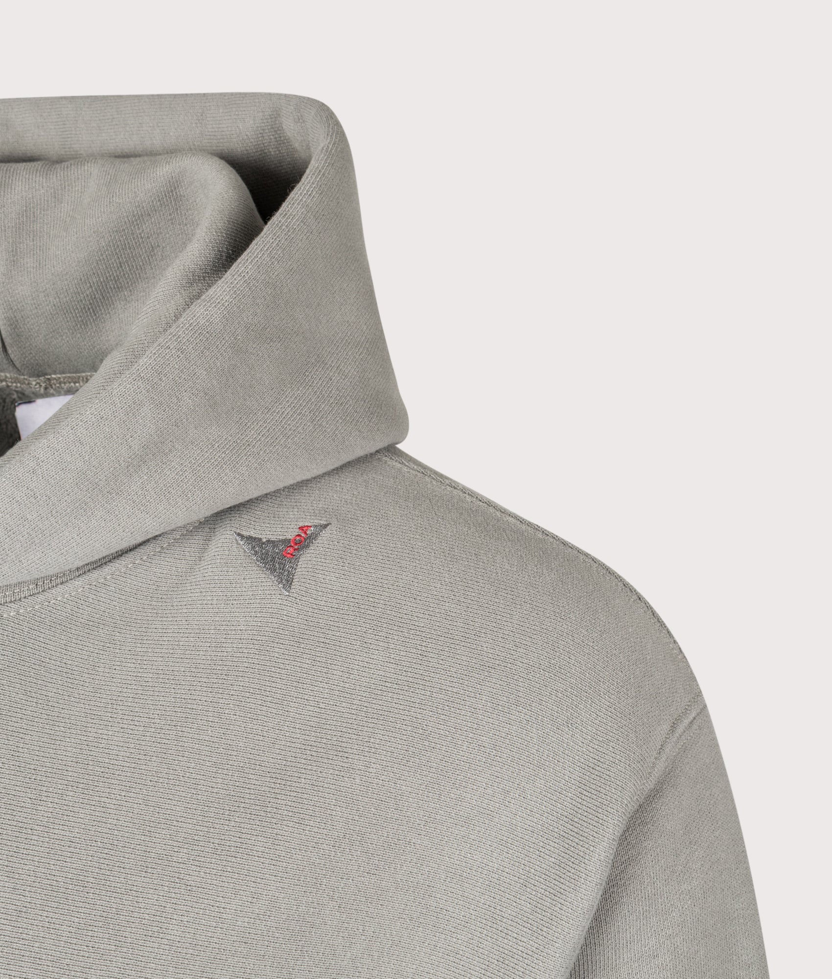 Logo Hoodie in Grey by ROA> Shot by EQVVS. Detail Shot.