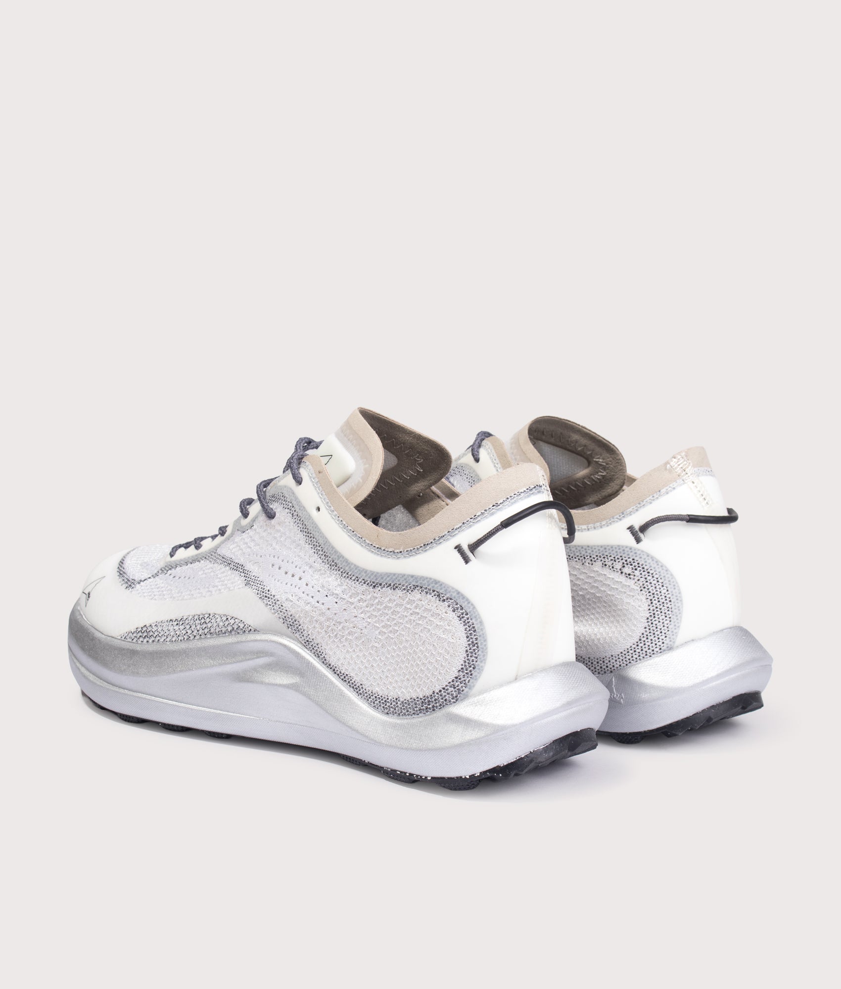 ROA Sella Lite Trainers in White at EQVVS Menswear. Angled back shot.