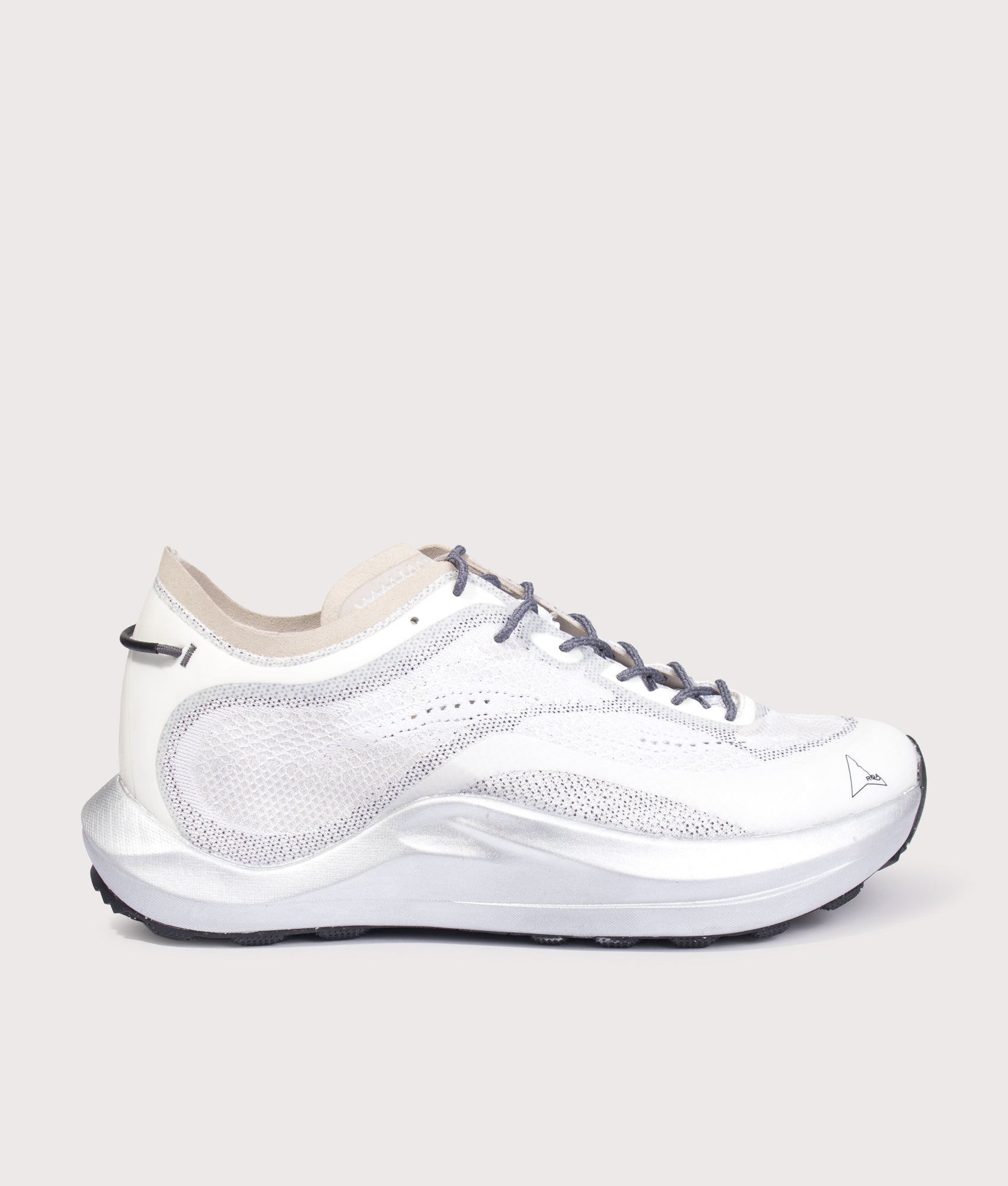ROA Sella Lite Trainers in White at EQVVS Menswear. Side shot.
