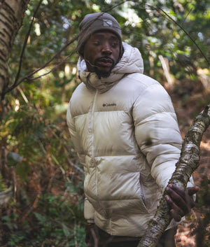 Puffect Hooded Jacket in Chalk/Dark Stone Columbia EQVVS