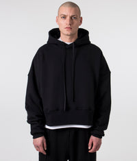 Oversized Essential Crop Hoodie V3: Black 