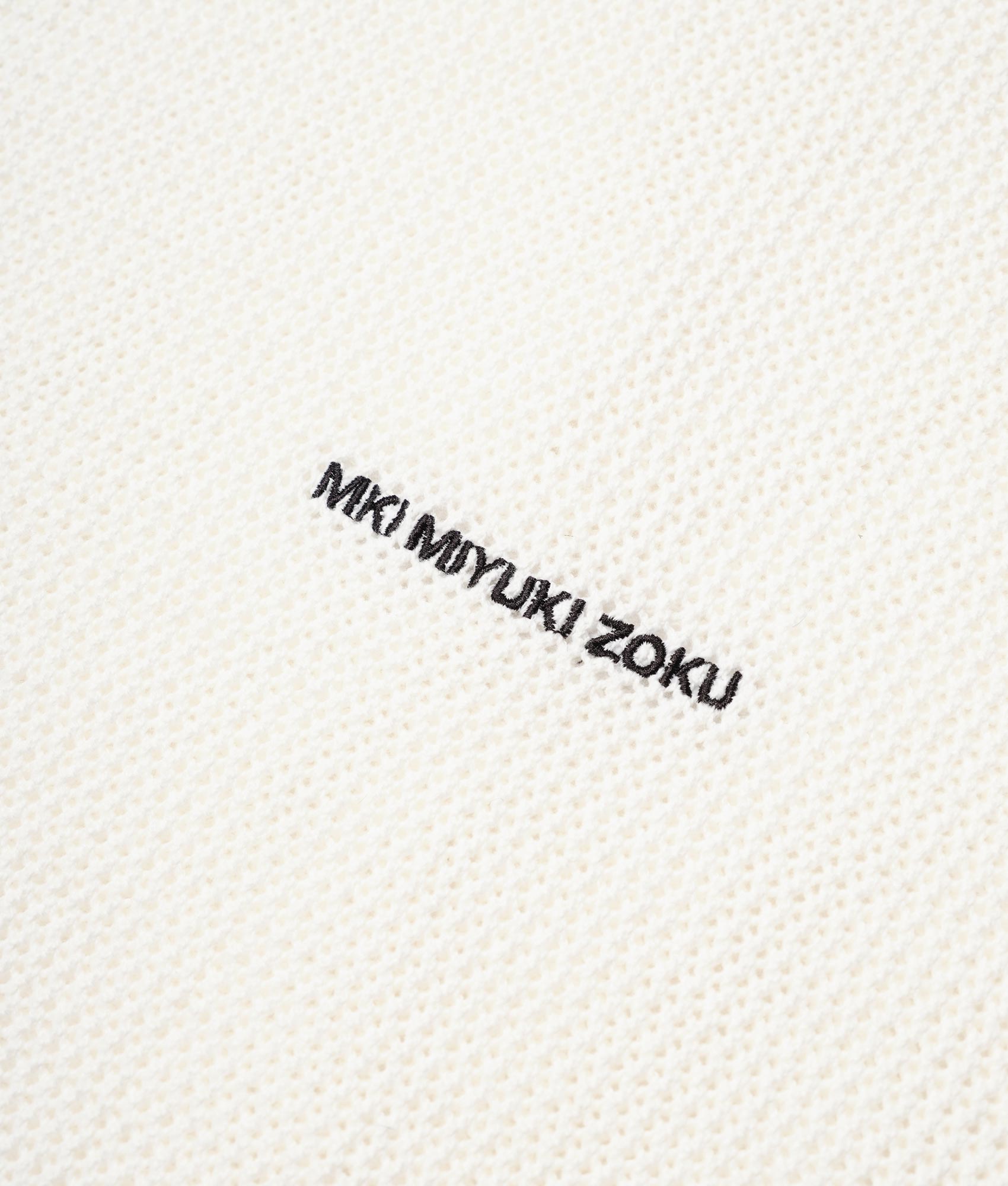 Oversized Loose Gauge Hoodie in Off White by MKI MIYUKI ZOKU. EQVVS Detail Shot.
