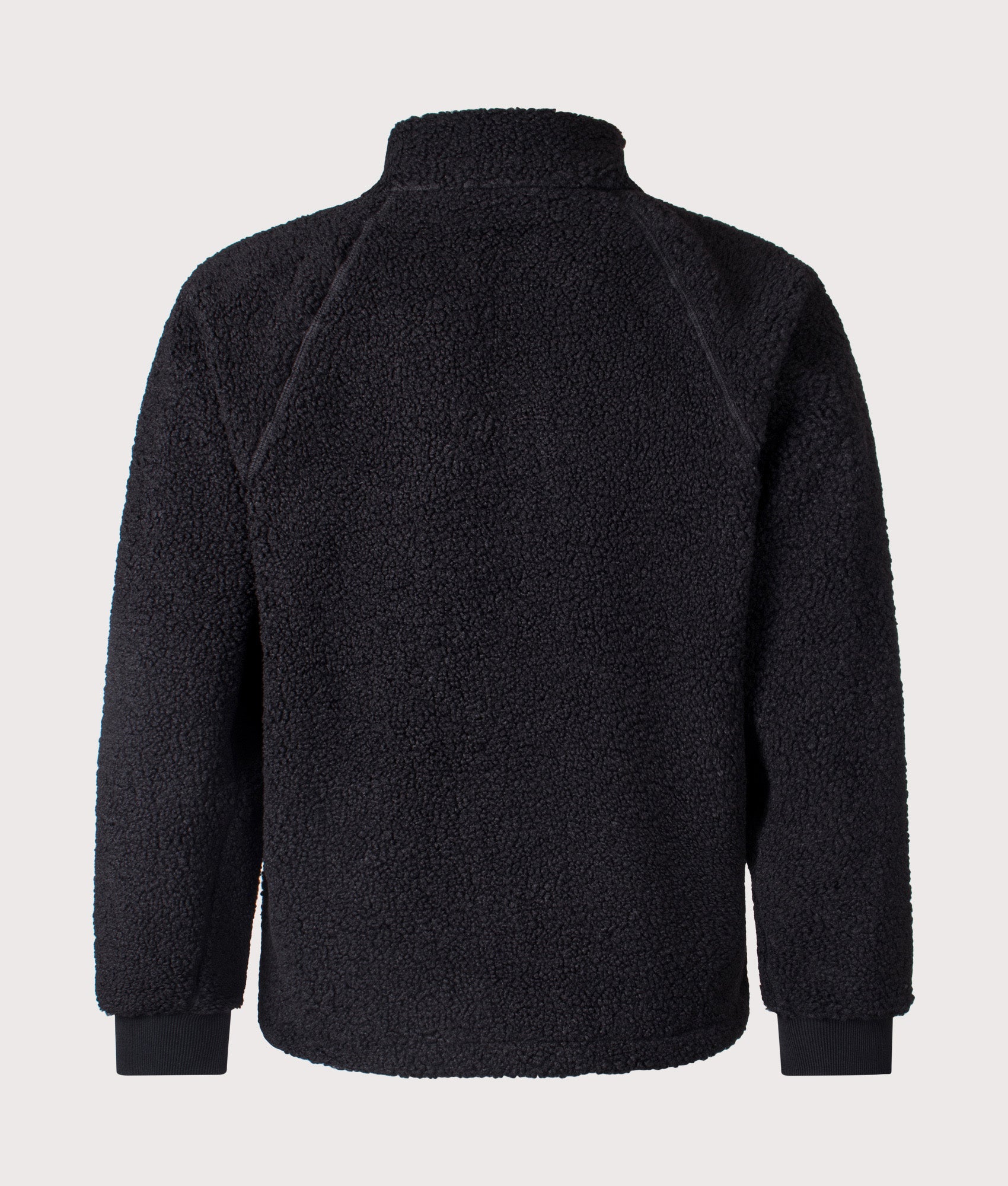 Zip Through Polar Fleece Sherpa in Black by Dime MTL at EQVVS. Back Angle Shot. 