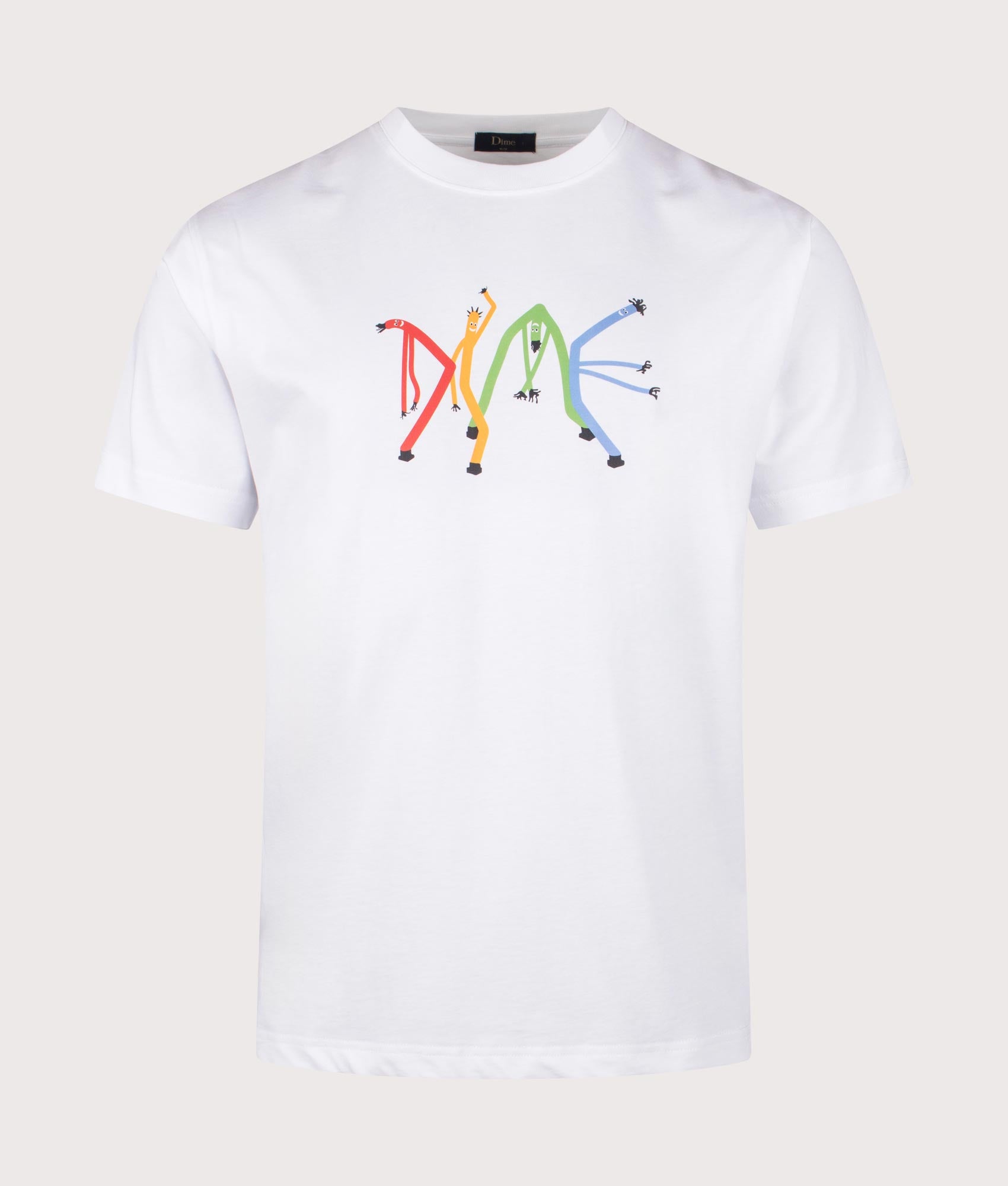 Tubeman T-Shirt in White by Dime MTL at EQVVS. Front Angle Shot.
