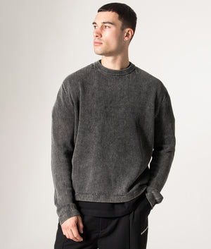 Pigment Dyed Loose Gauge Long Sleeve T-Shirt in Pigment Black. 100% Cotton | MKI MIYUKI ZOKU | Shot at EQVVS | Front model shot 
